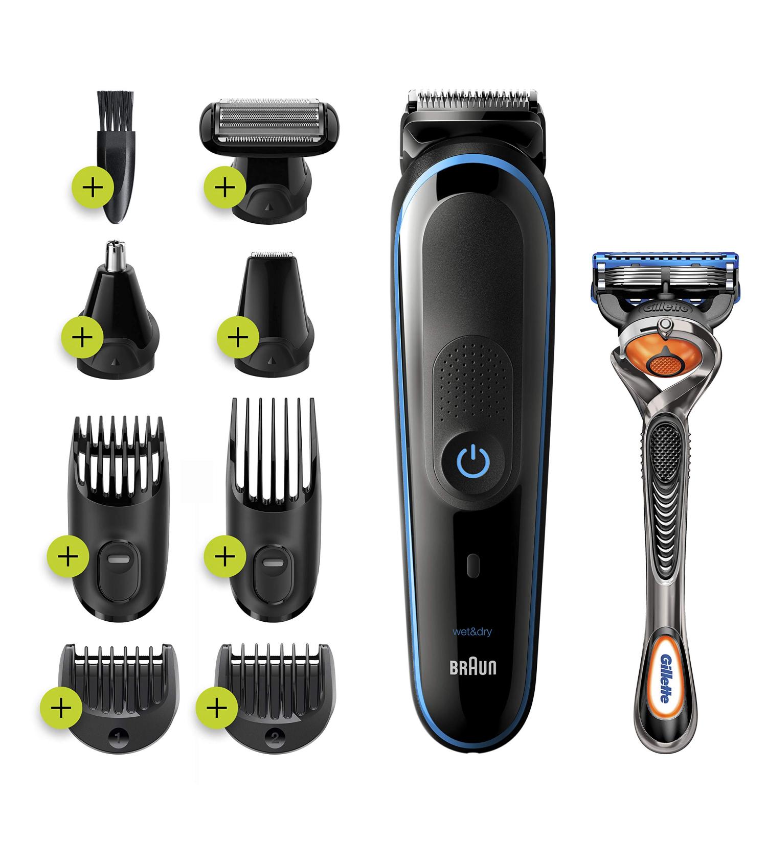 Braun MGK 5280 Men's Hair Clippers & Grooming Kit with Gillette Razor - Cordless & Rechargeable - Buy Online on GoSupps.com