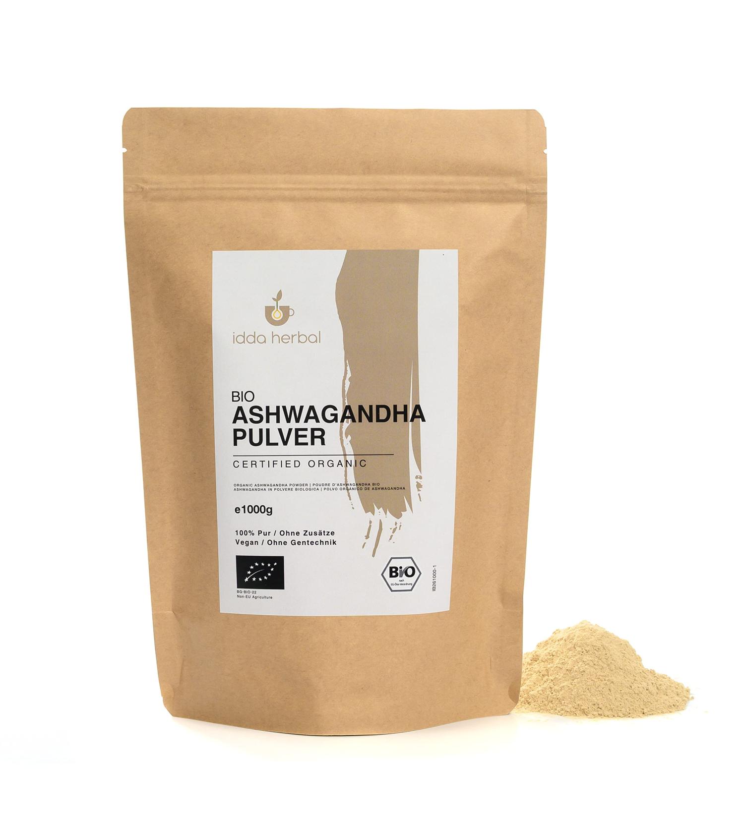 Bio Ashwagandha Pulver 1kg - Organic Ashwagandha Powder 100% Natural & Vegan Ground Ashwagandha Root - International Shipping Available - Buy Online on GoSupps.com