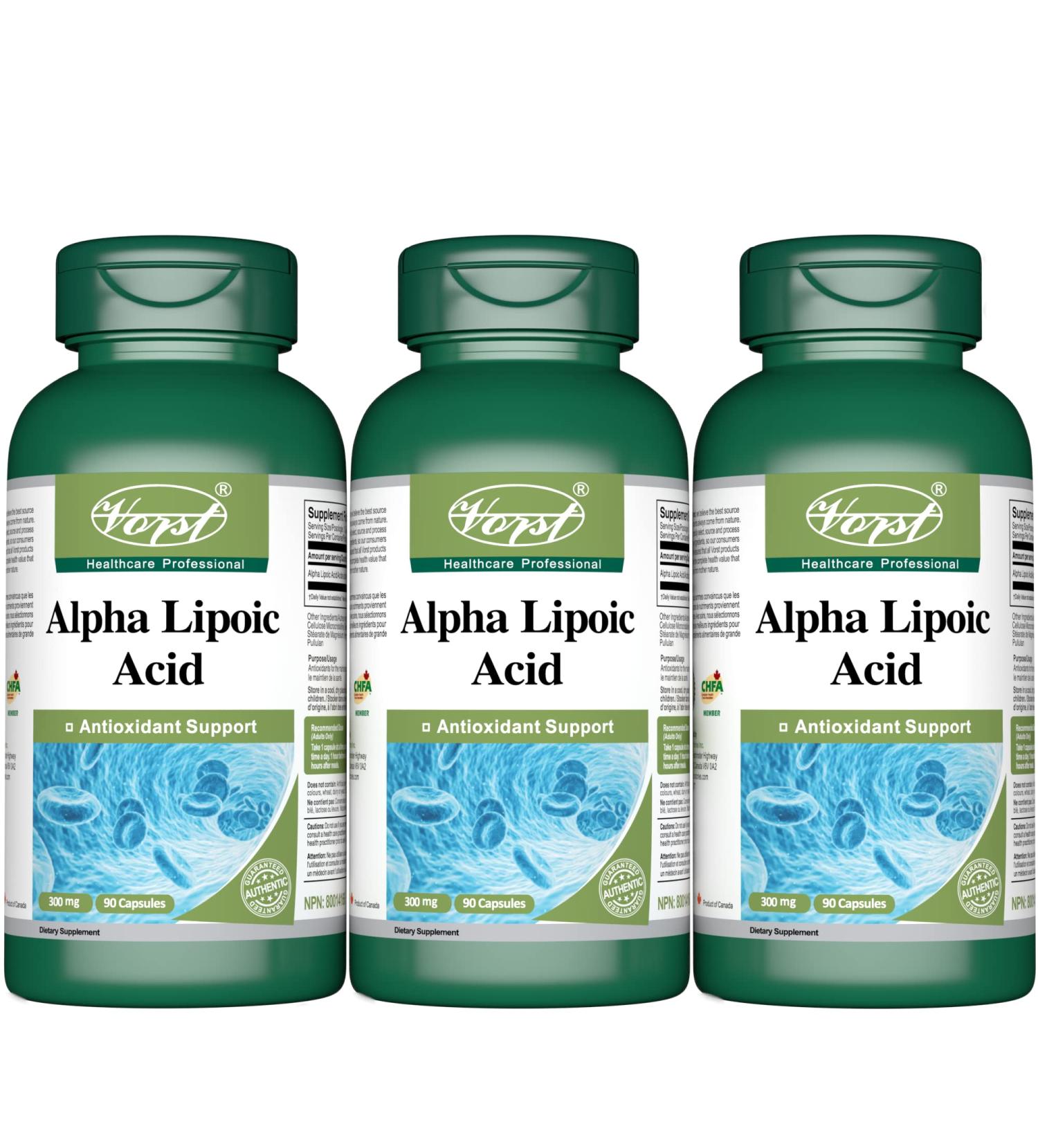 Alpha Lipoic Acid (ALA) 300mg 3 X 90 Capsules | Powerful Antioxidant Supplement | Highly Stable DL-ALA Powder Pills | 3 Bottles 270 count (Pack of 1) - Buy Online on GoSupps.com