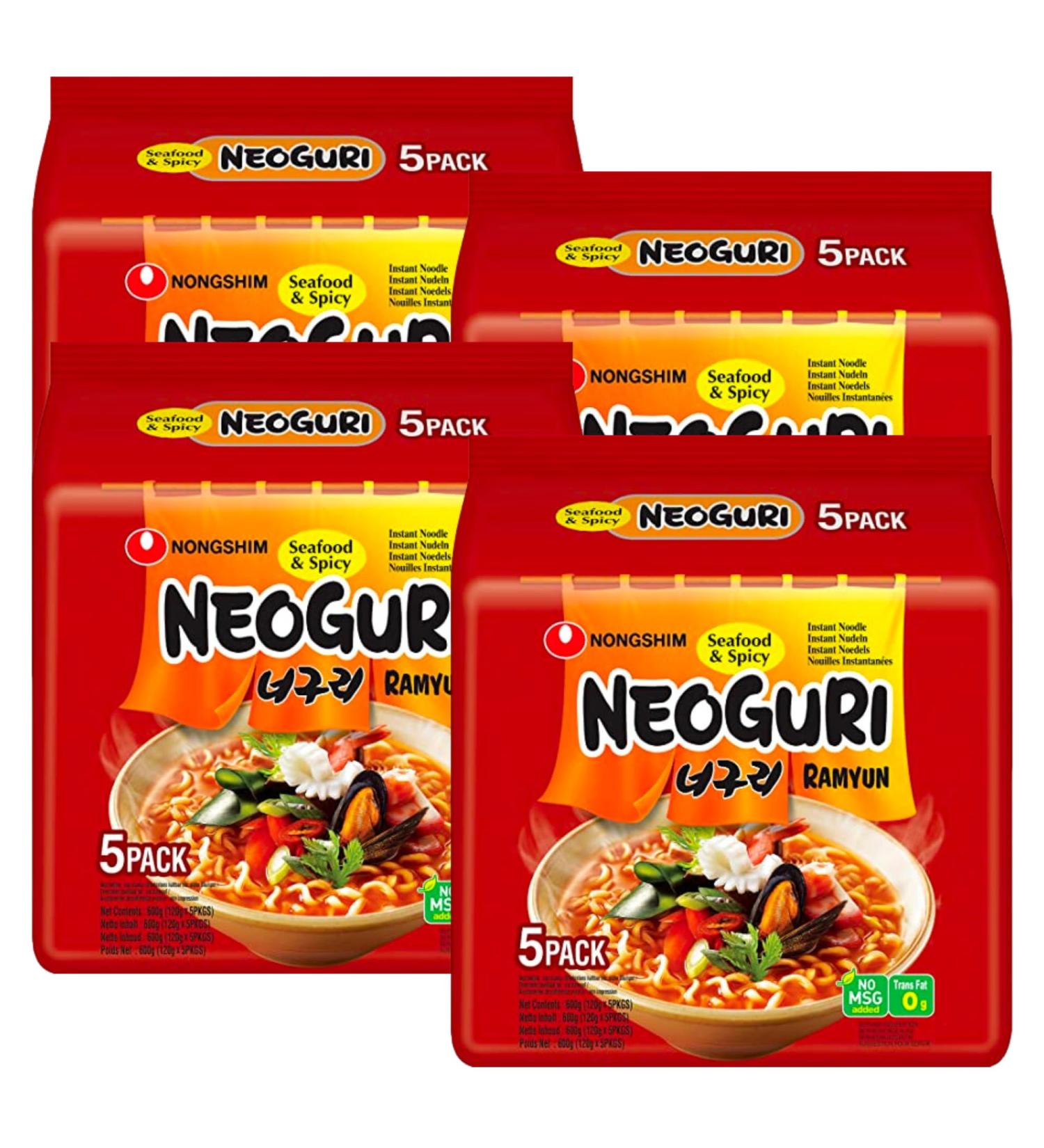 Nongshim Neoguri Seafood and Spicy Flavour 120g (Pack of 20) - Instant Korean Ramen Noodle - Buy Online on GoSupps.com