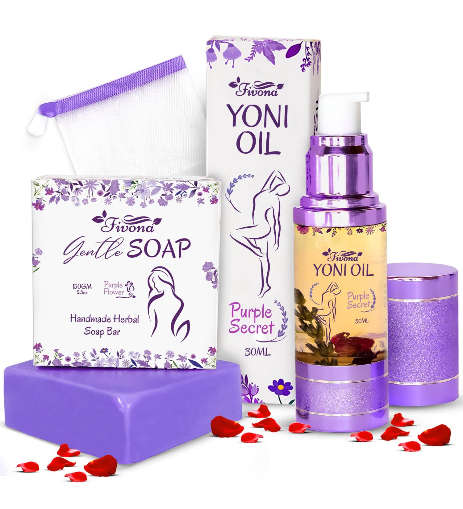 FIVONA Yoni Oil & Bar Soap Set for Women - pH Balanced Natural Hygiene Products - Buy Online on GoSupps.com