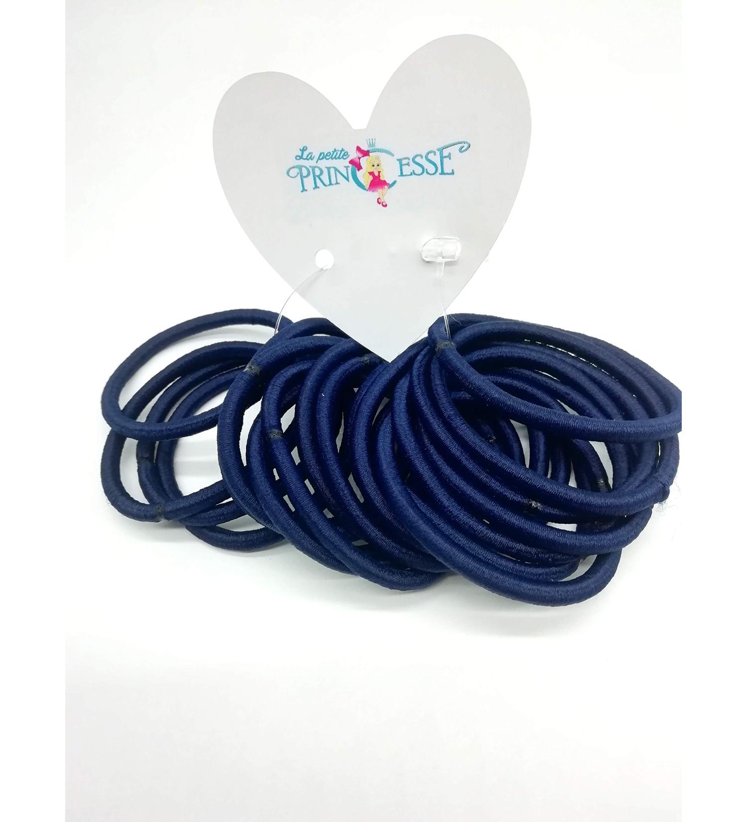 36 Thick 4mm dark blue Snag Free Endless Hair Elastics Bobbles School Uniform Bands for women girls Hair Ties Navy blue
