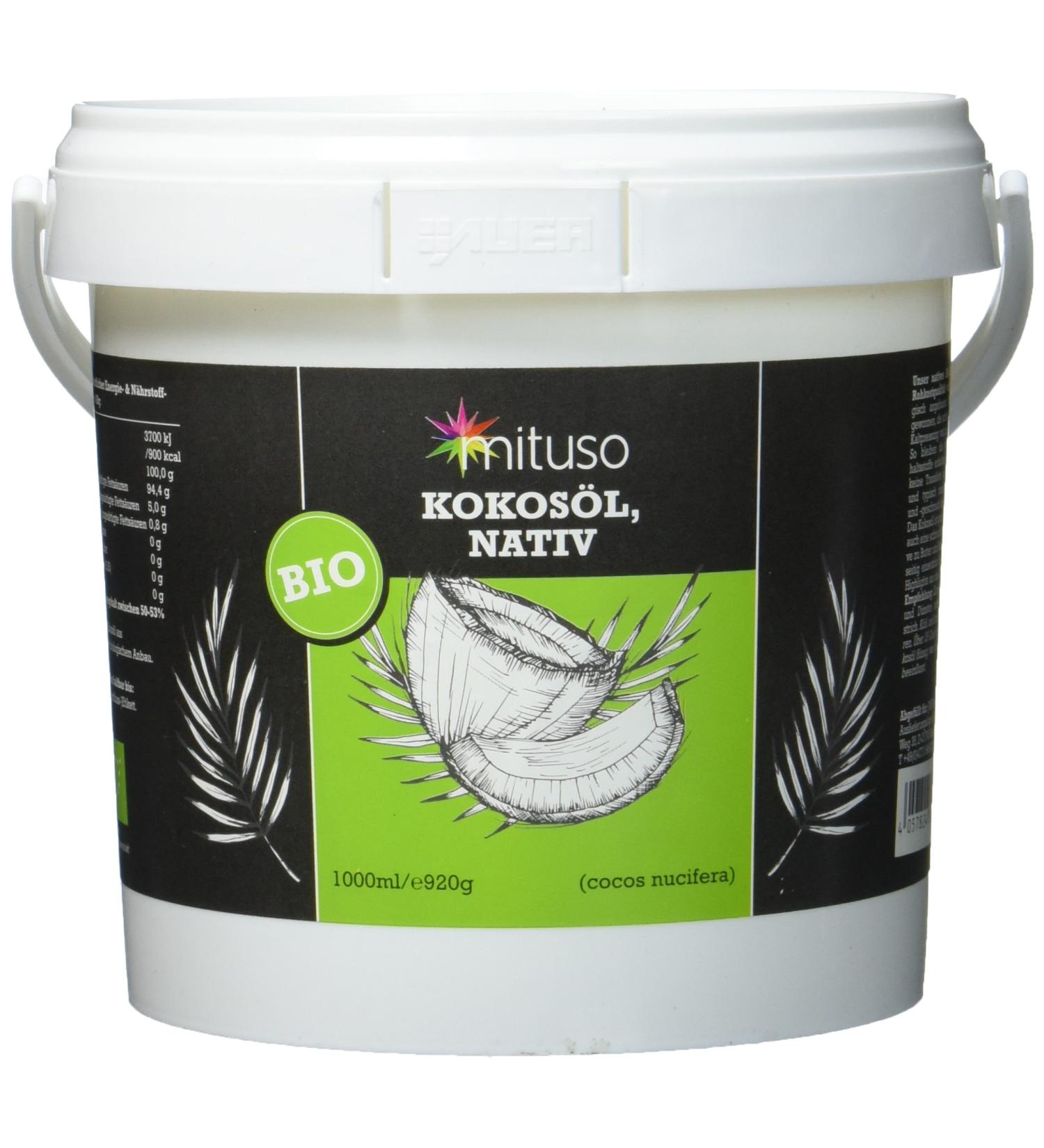 Mituso Organic Virgin Coconut Oil - 1000 ml (1 Pack) | Premium Quality for Cooking & Skin Care - International Shipping Available - Buy Online on GoSupps.com