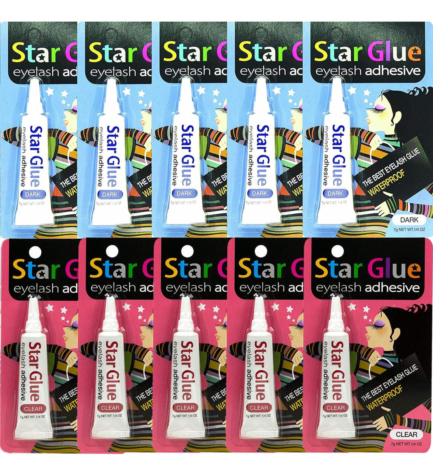 STAR GLUE Waterproof Eyelash Adhesive Combo - 10 Pcs, 0.24oz - Eye Shadow, Mascara, Eyeliner Set - Buy Online on GoSupps.com