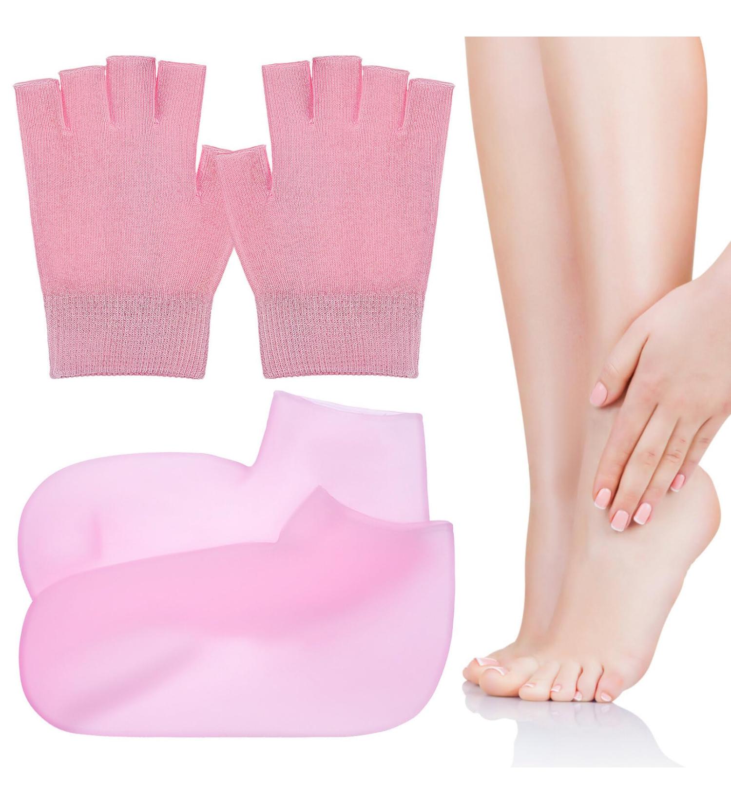 minkissy Moisturizing Gloves + Gel Spa Nursing Elastic Socks Washable Cotton Gloves Lotion Gloves Cloth Gloves for Moisturizing Dry Hands - Buy Online on GoSupps.com