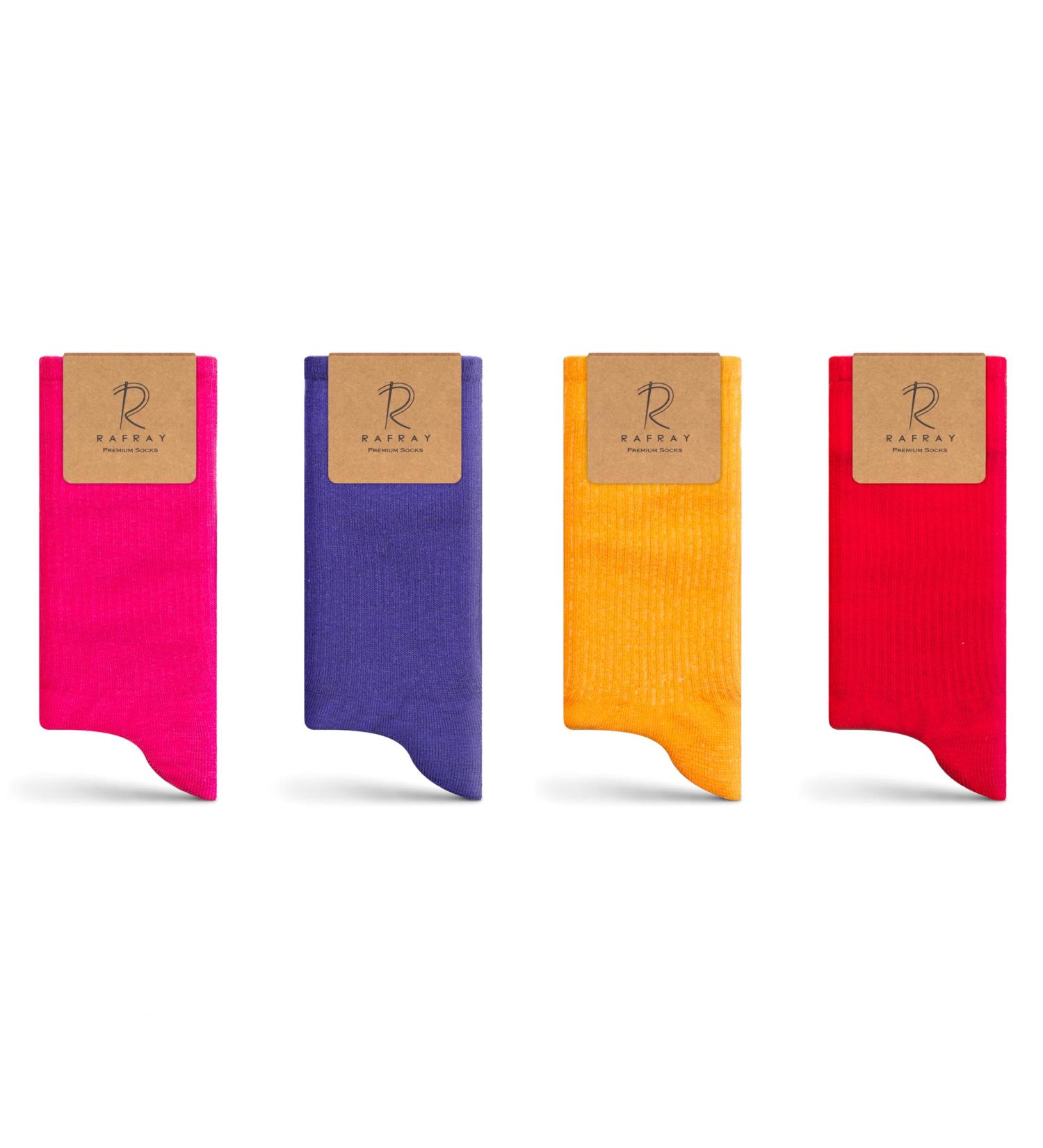 RAFRAY Colorful Sports Socks - Premium Cotton Sneaker Socks Gift Box (4 Pairs Size 36-40) - Perfect for International Shipping - Buy Online on GoSupps.com