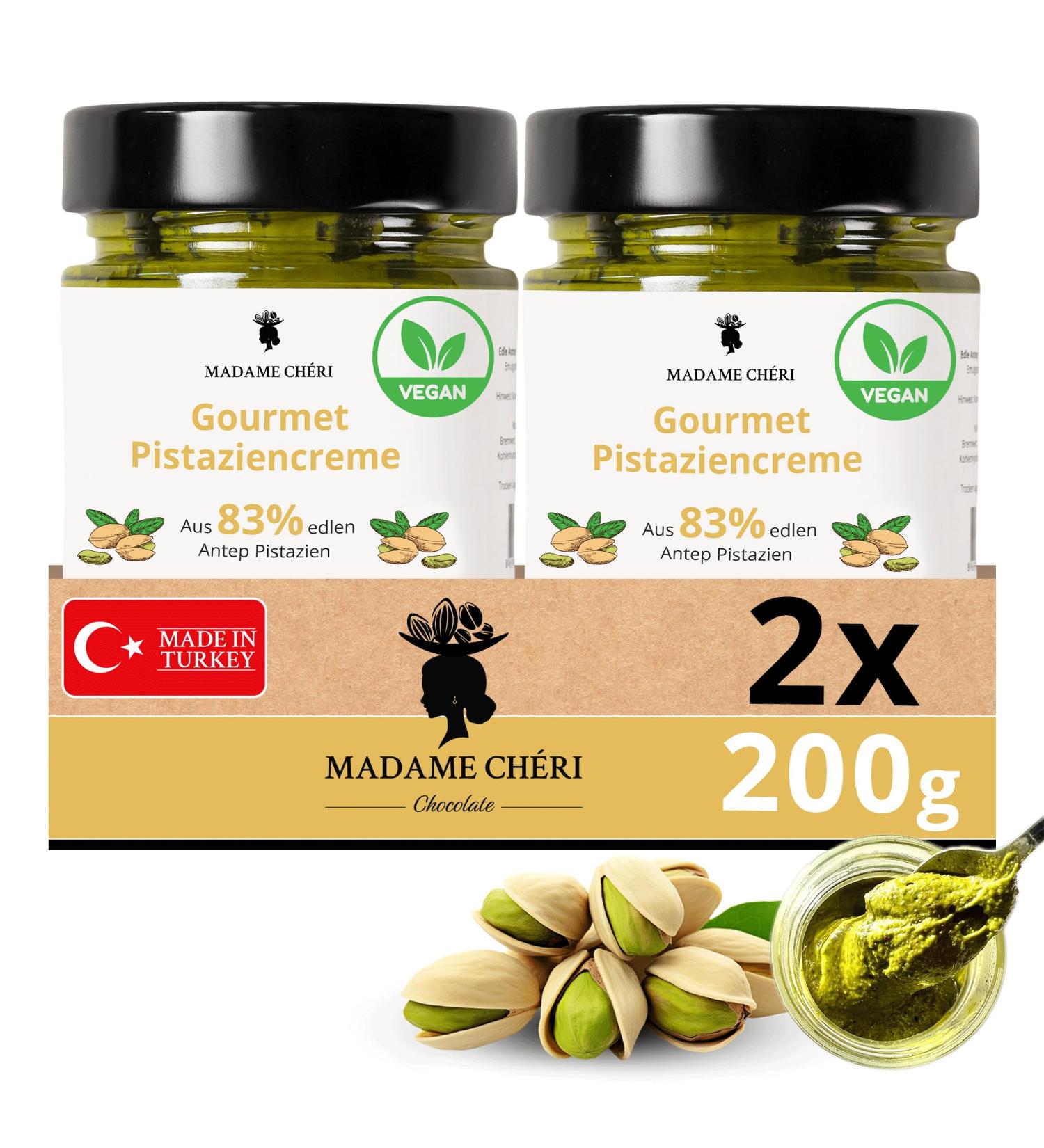 Madame Ch ri Vegan Pistachio Cream - 400g Pure Pistachio Spread from Turkey | 83% Pistachios No Additives Ideal for Bread & Cakes - Buy Online on GoSupps.com