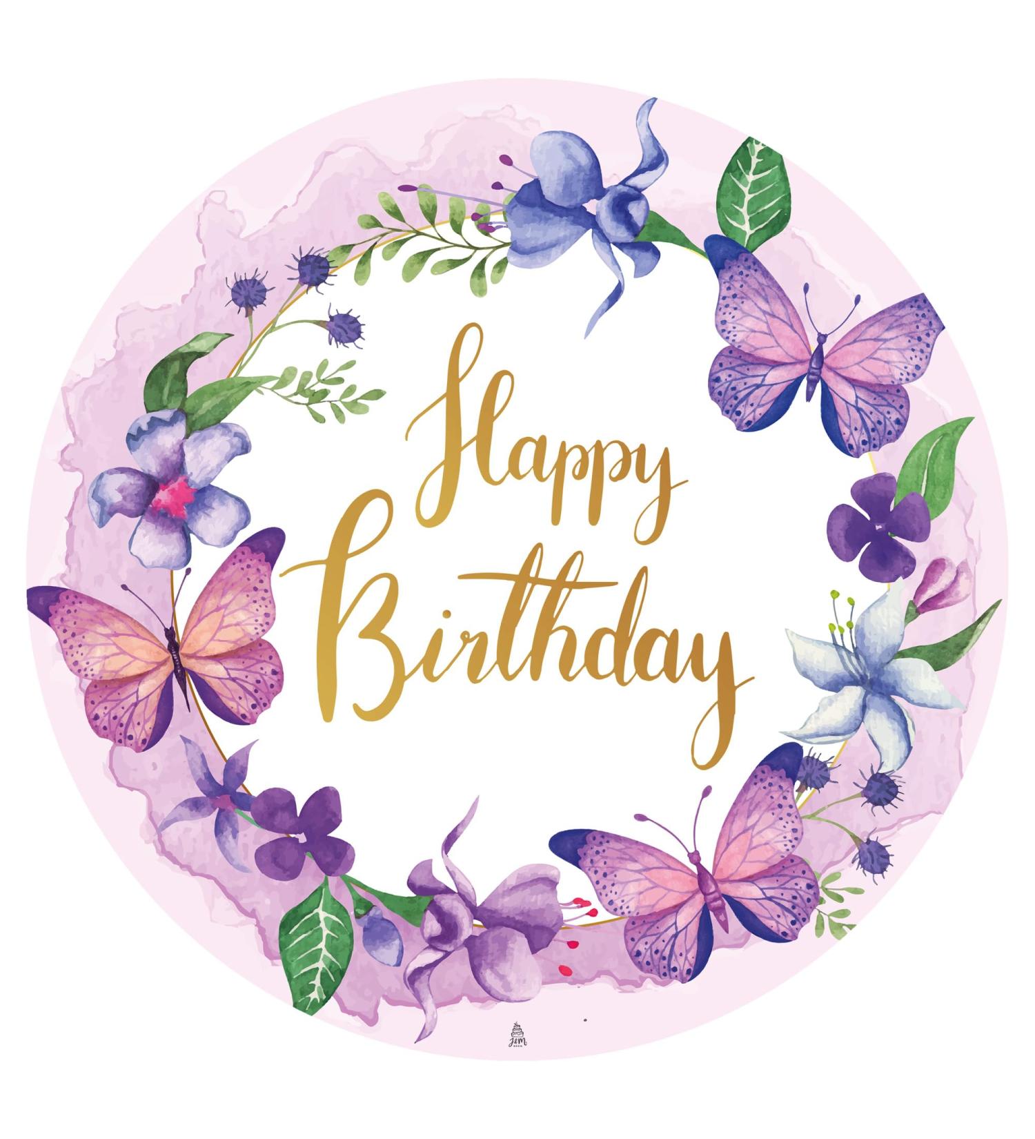 J & M Deco Edible Cake Toppers - Happy Birthday Motif - Fondant Cake Decoration - 20 cm Dining Paper - Perfect for Birthday Parties - Buy Online on GoSupps.com