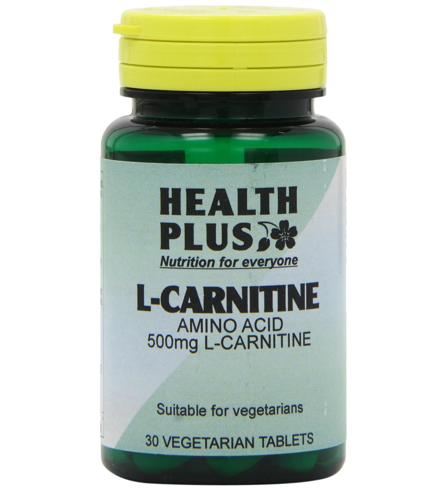 Health Plus L-Carnitine 500mg - Energy & Weight Control Supplement 30 Tablets - Buy Online on GoSupps.com