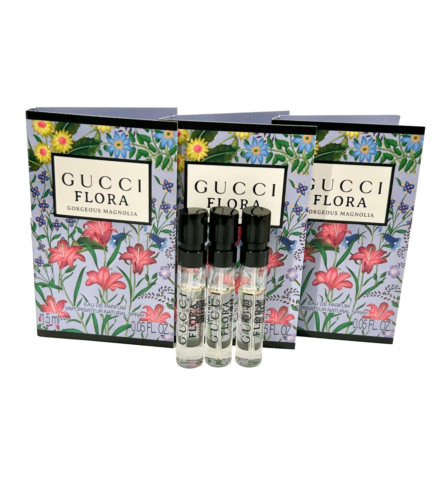 Gucci Flora Gorgeous Magnolia Sample Perfume Women EDP Spray 1.5 ml / 0.05 oz - set of 3 - Buy Online on GoSupps.com