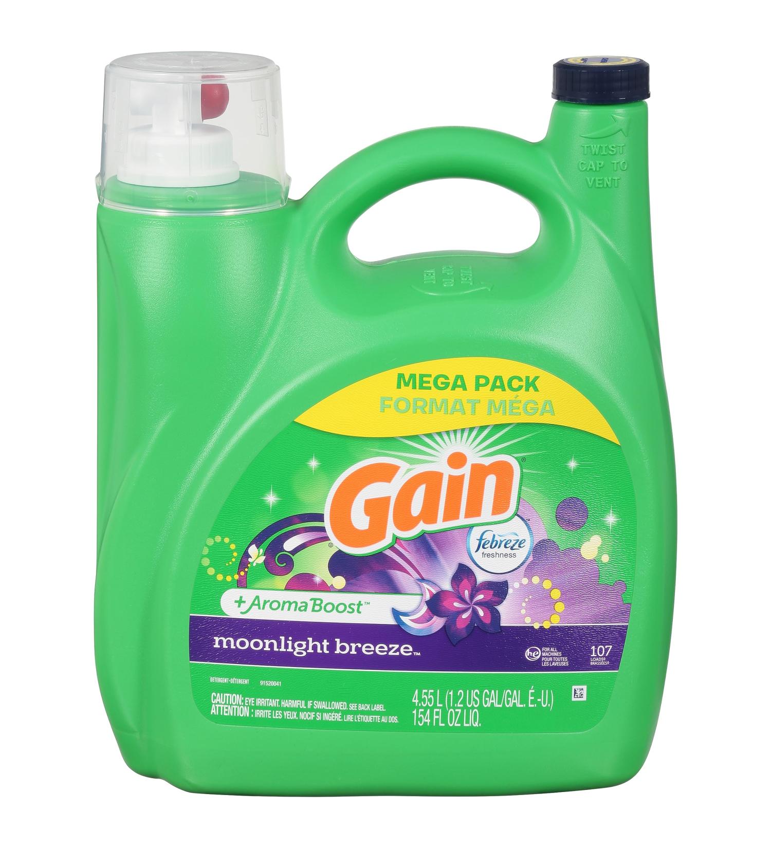 Gain Detergent + Aroma Boost Moonlight Breeze Mega Pack 154 Ounce