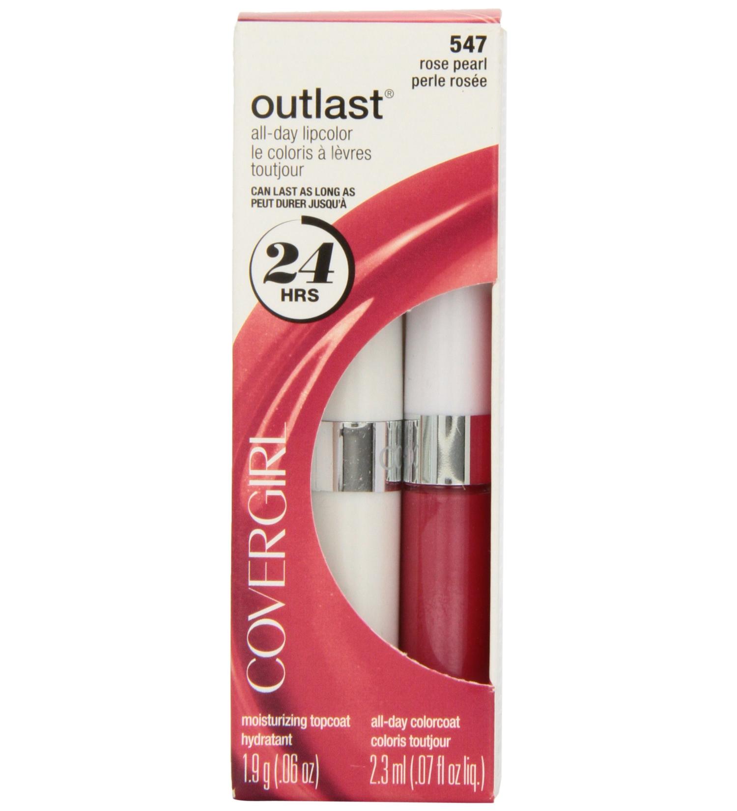 COVERGIRL Outlast All Day Two-Step Lipcolor Rose Pearl 547 - Long-Lasting Lipstick 2 Piece Set - Buy Online on GoSupps.com
