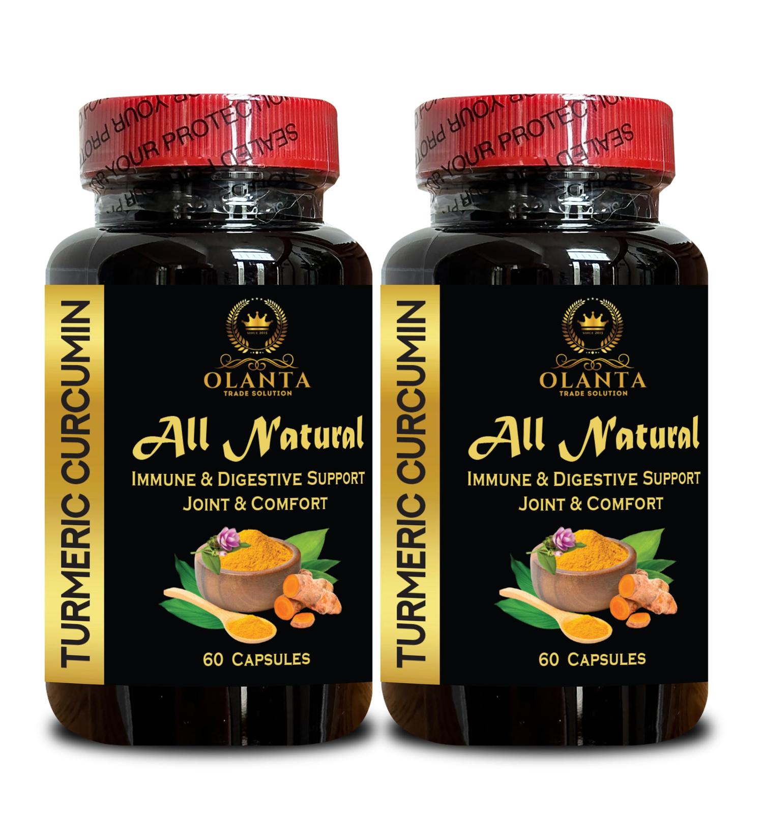 Turmeric Curcumin Complex - Enhanced Absorption for Joint & Antioxidant Support Naturally Digestive Support - 2 Bottles 120 Capsules - Buy Online on GoSupps.com