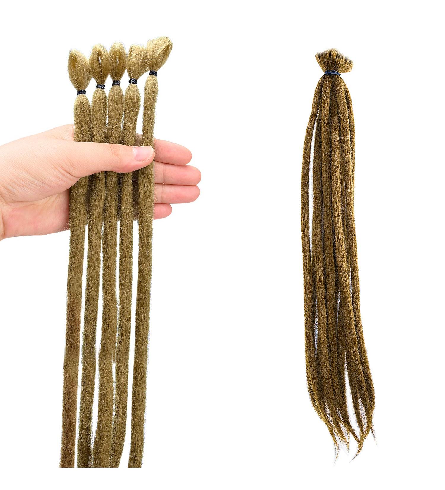 10PCS 50cm Brown Dreadlock Extensions - One-Sided Crocheted Synthetic Faux Locs for Men & Women - Jamaican Punk Hip-Hop Reggae Hair Accessories - Buy Online on GoSupps.com