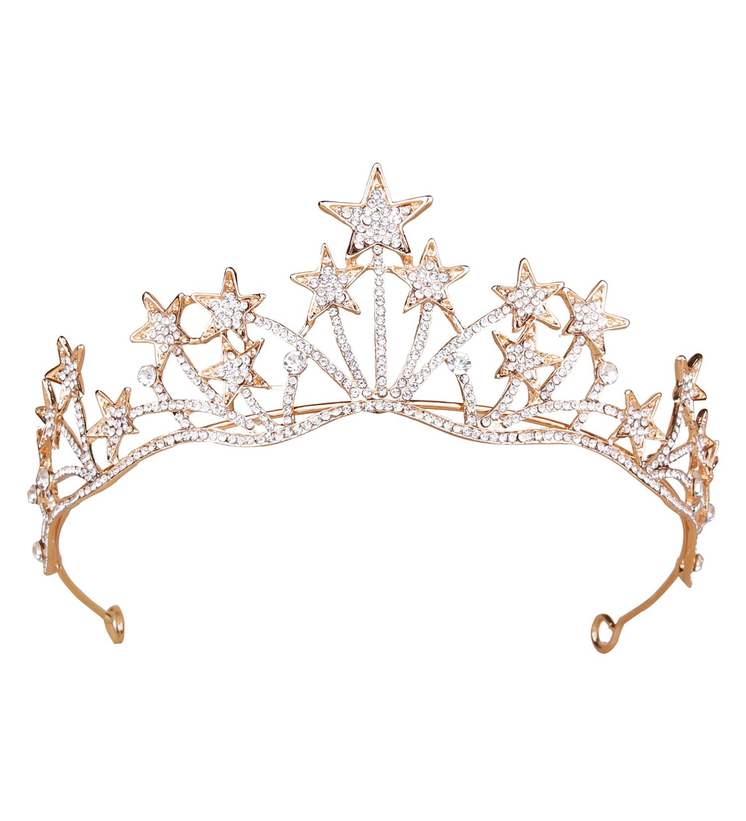 Vofler Star Headband & Golden Tiara - Crystal Hair Jewelry for Women & Girls | Perfect for Weddings Birthdays Halloween & Costume Parties - Buy Online on GoSupps.com