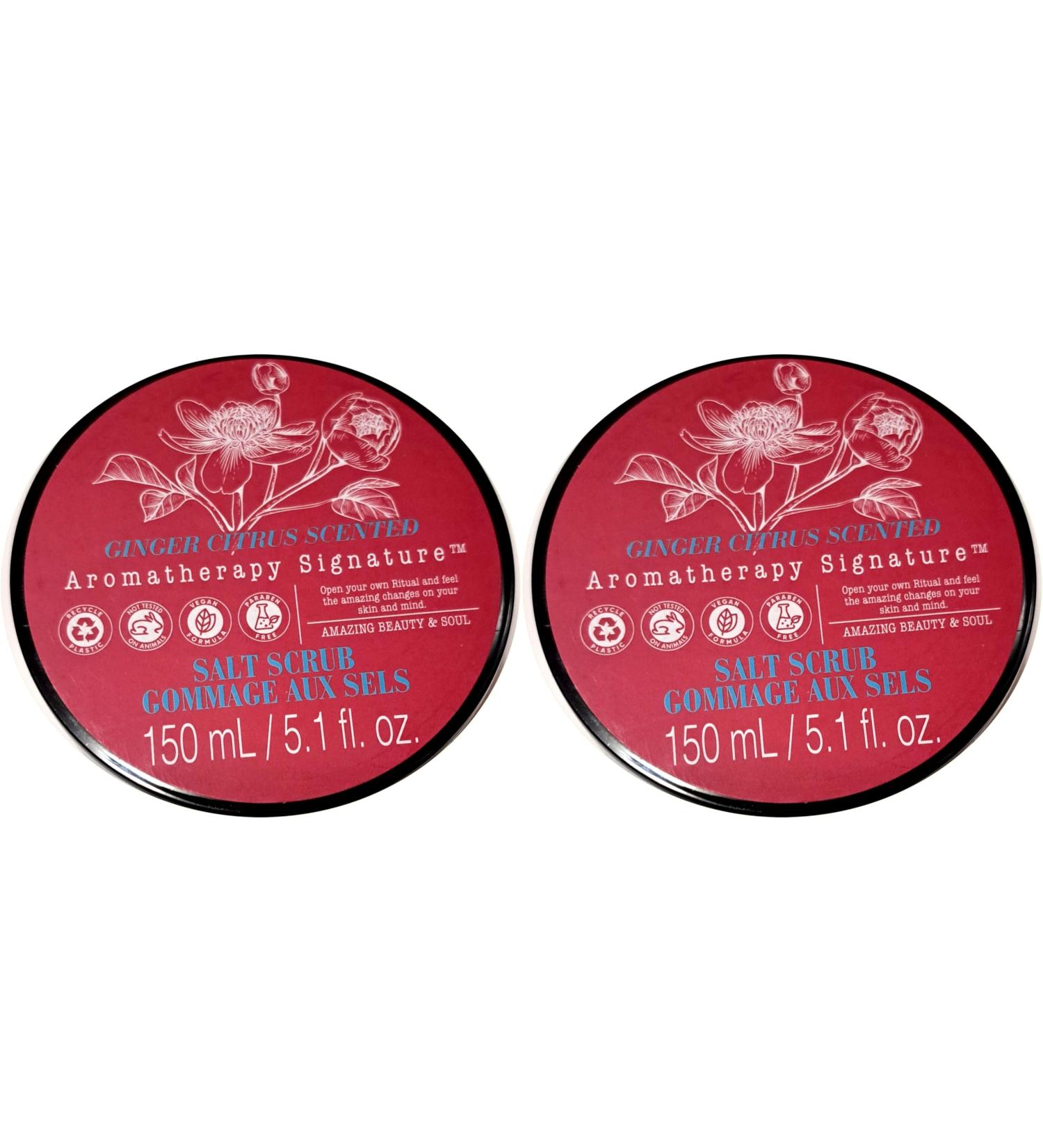 Salt Scrub - Ginger Citrus Scented 5.1fl oz/150ml (Set of 2 Pack)