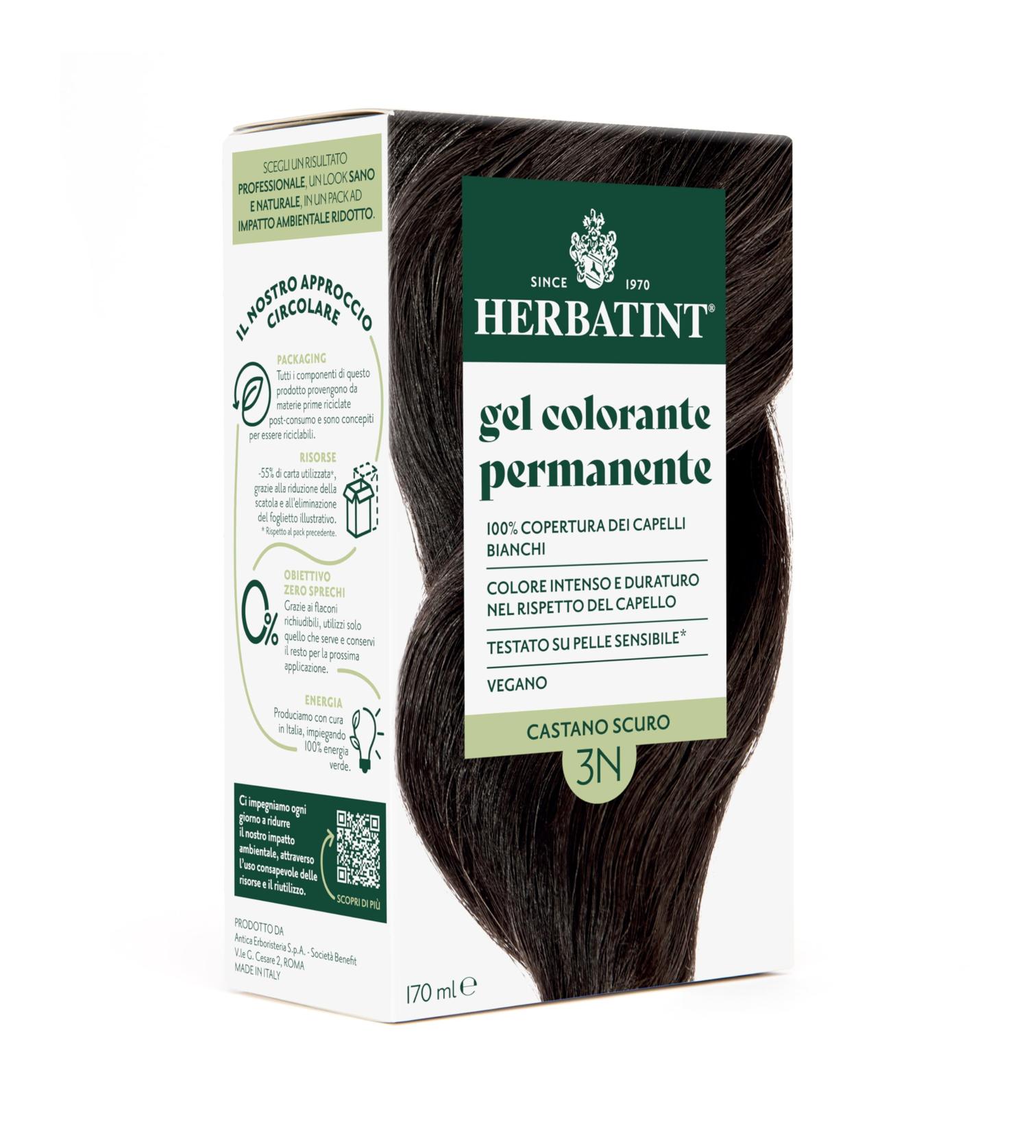  Herbatint Herbatint Permanent Hair Color Gel 3N Dark Brown - 170ml | Ammonia-Free 100% White Hair Coverage | for Sensitive Skin with 8 Organic Natural Extracts - Buy Online on GoSupps.com