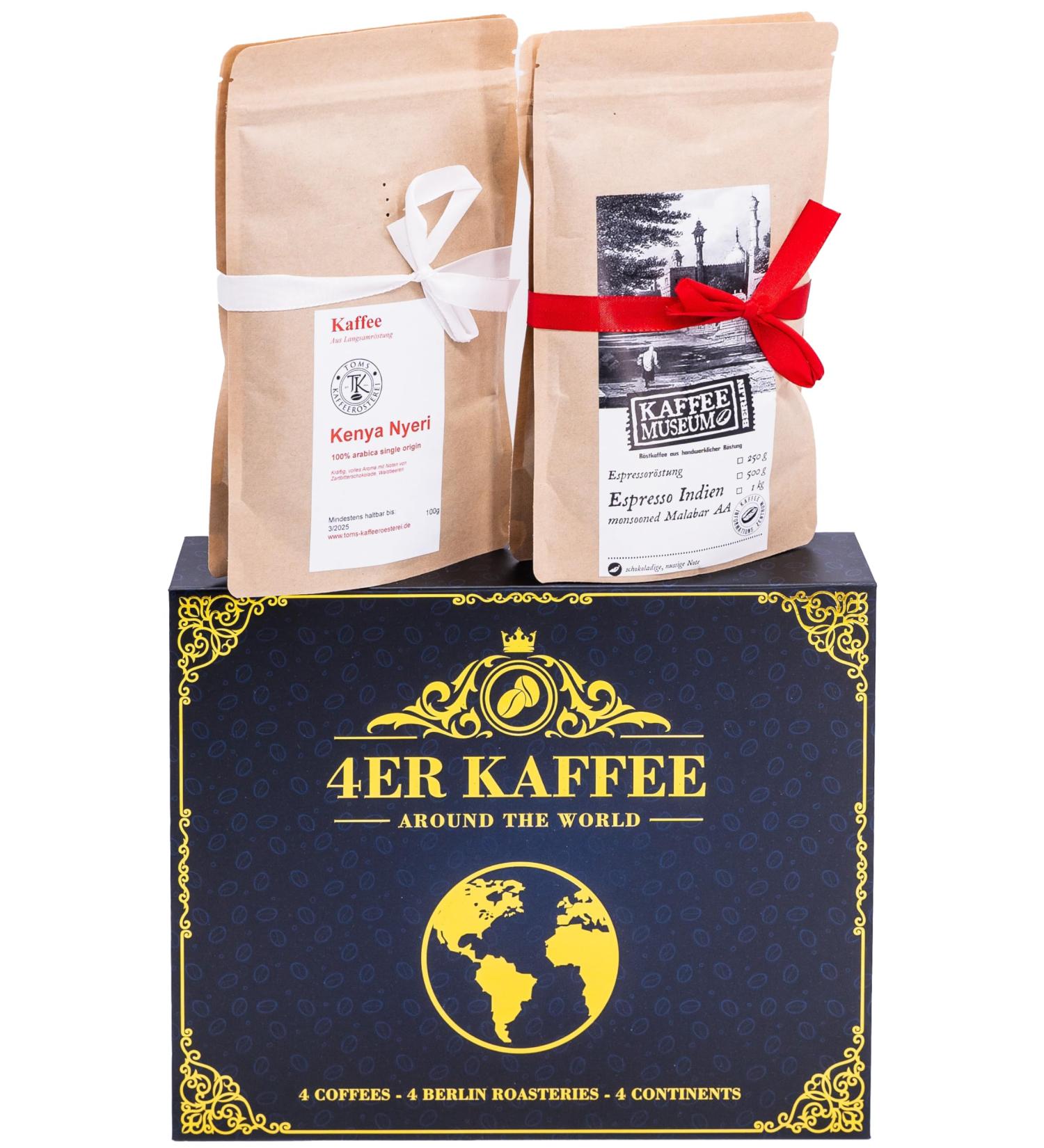 Coffee Gift Set | 4 Berlin Roasters | 4 Single Origin Beans | Unique Birthday Gift for Him & Her | 400g Whole Bean | Worldwide Shipping - Buy Online on GoSupps.com