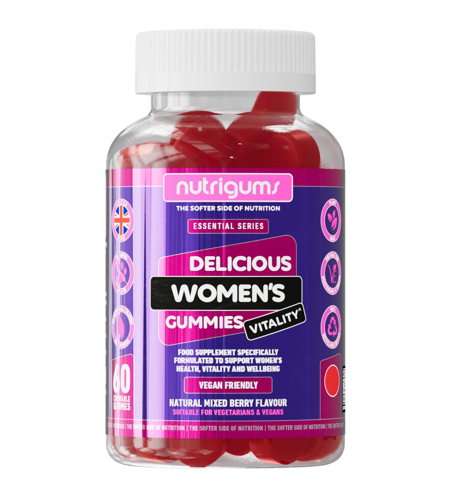  Nutrigums Nutrigums Multivitamin and Probiotic Gummies for Women | Mixed Fruit Flavor | 60 Vegan Gummies | Contains 19 active nutrients for gut health bones energy hair skin and vision - Buy Online on GoSupps.com