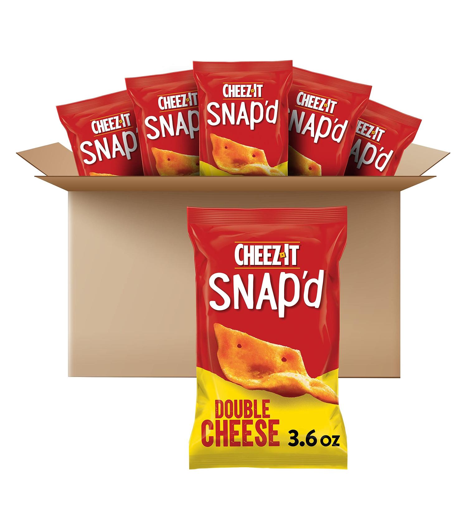 Cheez-It Snap'd Double Cheese Baked Snacks - 3.6oz Pouch (Pack of 6) | Tasty & Crunchy - Buy Online on GoSupps.com