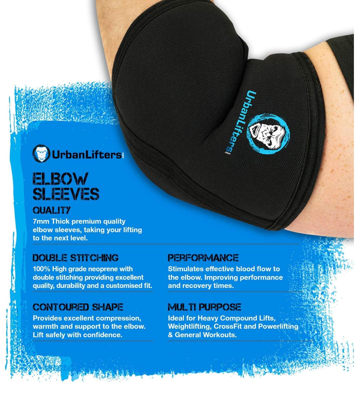 Urban Lifters Elbow Cuffs for Weightlifting - Compression Bandage for Maximum Support | International Shipping Available - Buy Online on GoSupps.com