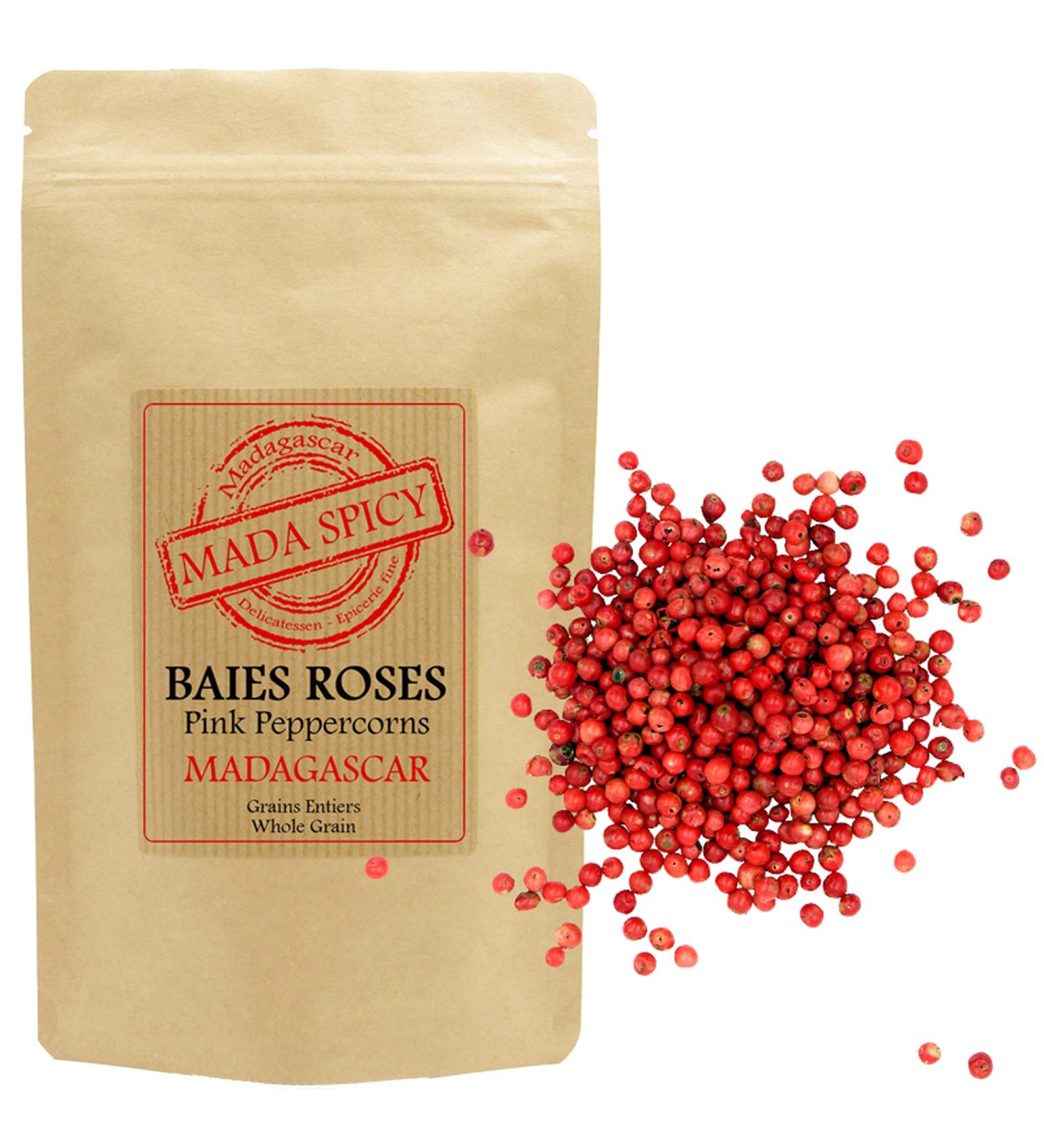 Pink berries gourmet quality from Madagascar 100 g "Sustainable Agriculture" resealable bag.