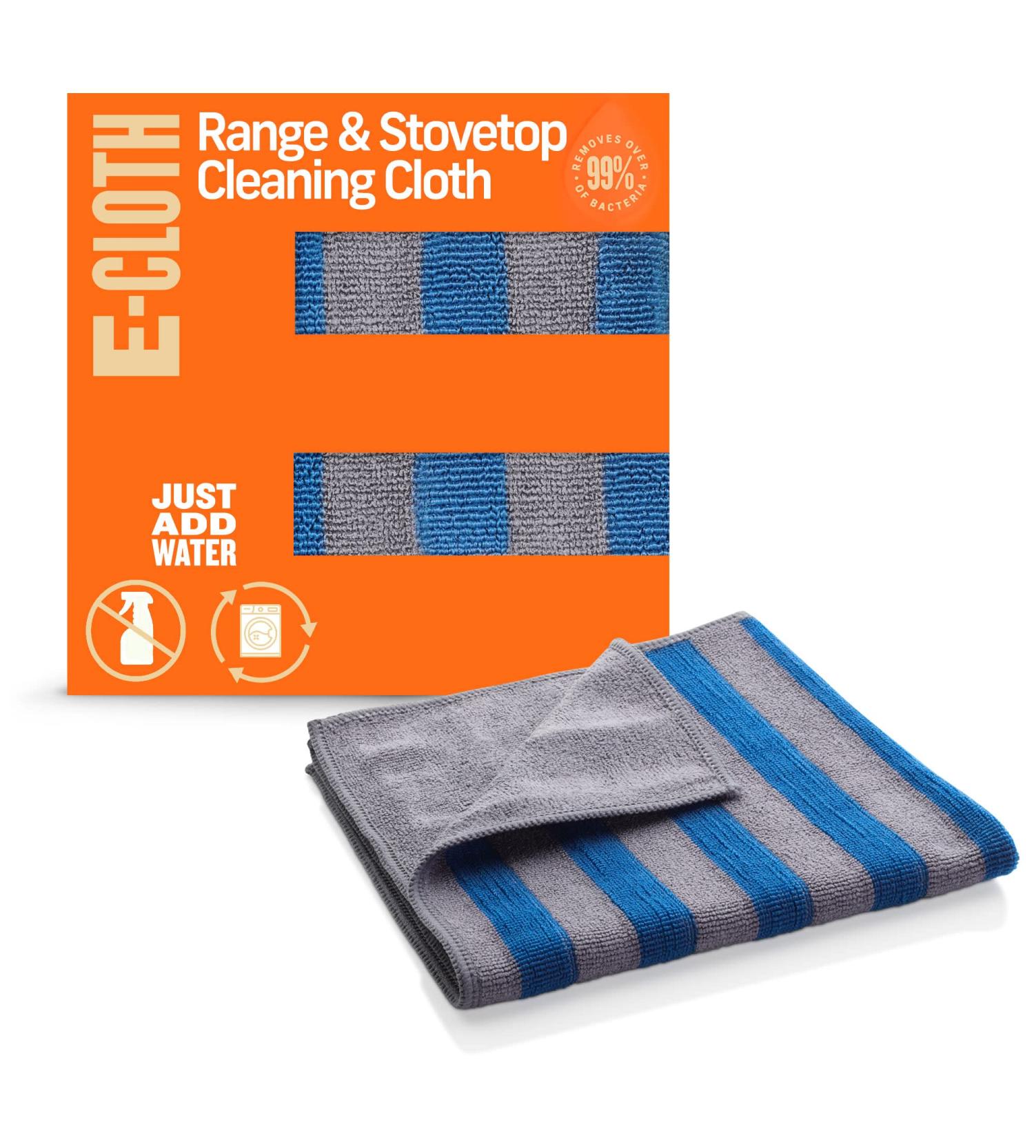 E-Cloth Stovetop Cleaner - Reusable Microfiber Cleaning Cloth for Ovens & Glass Tops - 100 Wash Guarantee, Blue & Gray - Buy Online on GoSupps.com