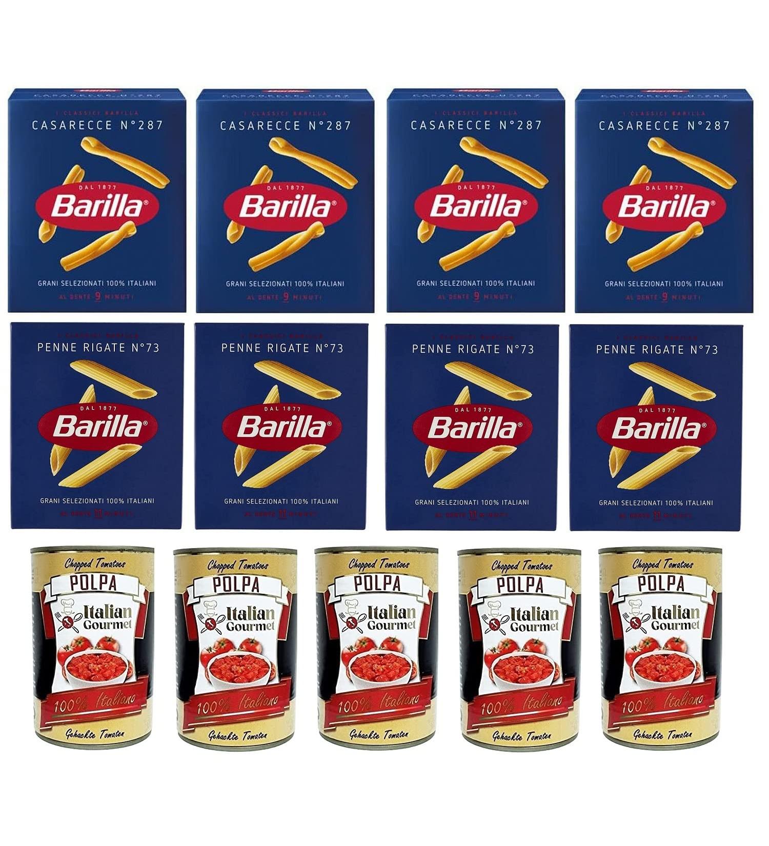 4x Barilla Casareccia 500G + 4x Barilla Penne Rigate and Italian gourmet Polpa di pomodoro finely chopped tomato puree 5x 400g - Buy Online on GoSupps.com