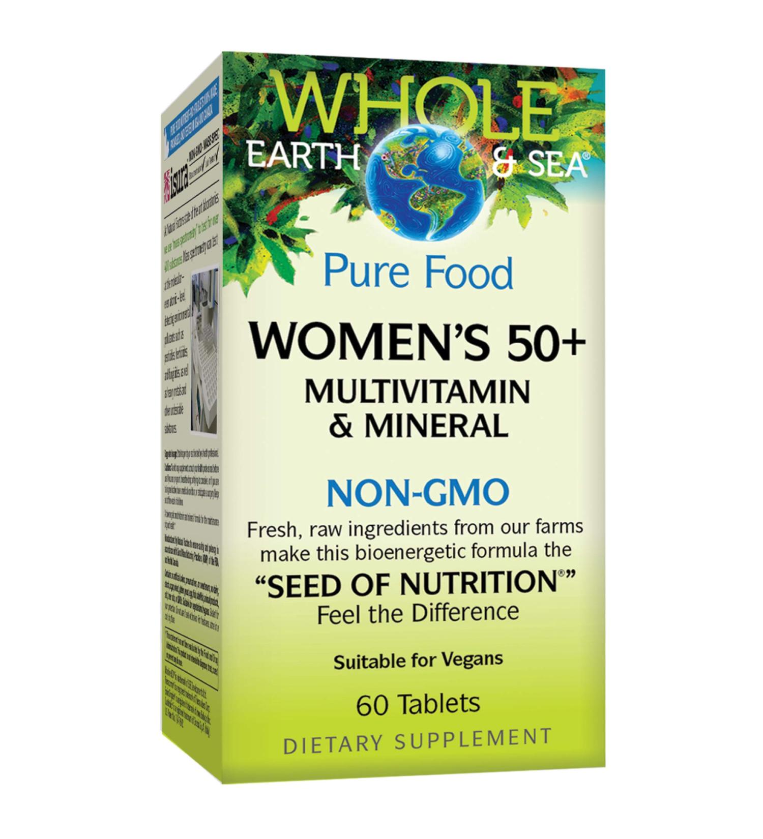 Natural Factors Whole Earth & Sea Women's 50+ Multivitamin & Mineral - 60 Tablets for Optimal Health - Buy Online on GoSupps.com