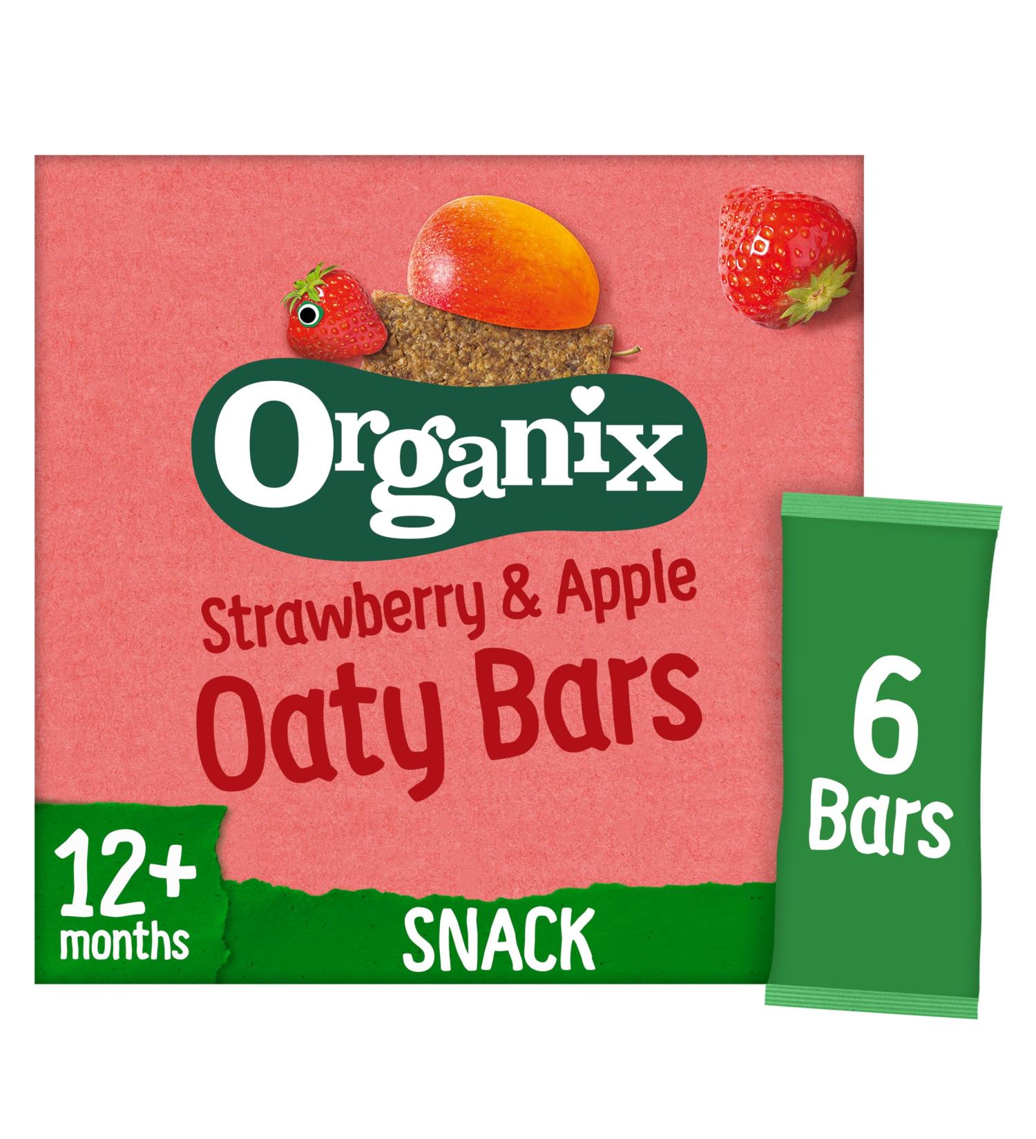 Organix Goodies Strawberry Apple Oaty Bars 6 x 30g | For 12+ Months - Buy Online on GoSupps.com