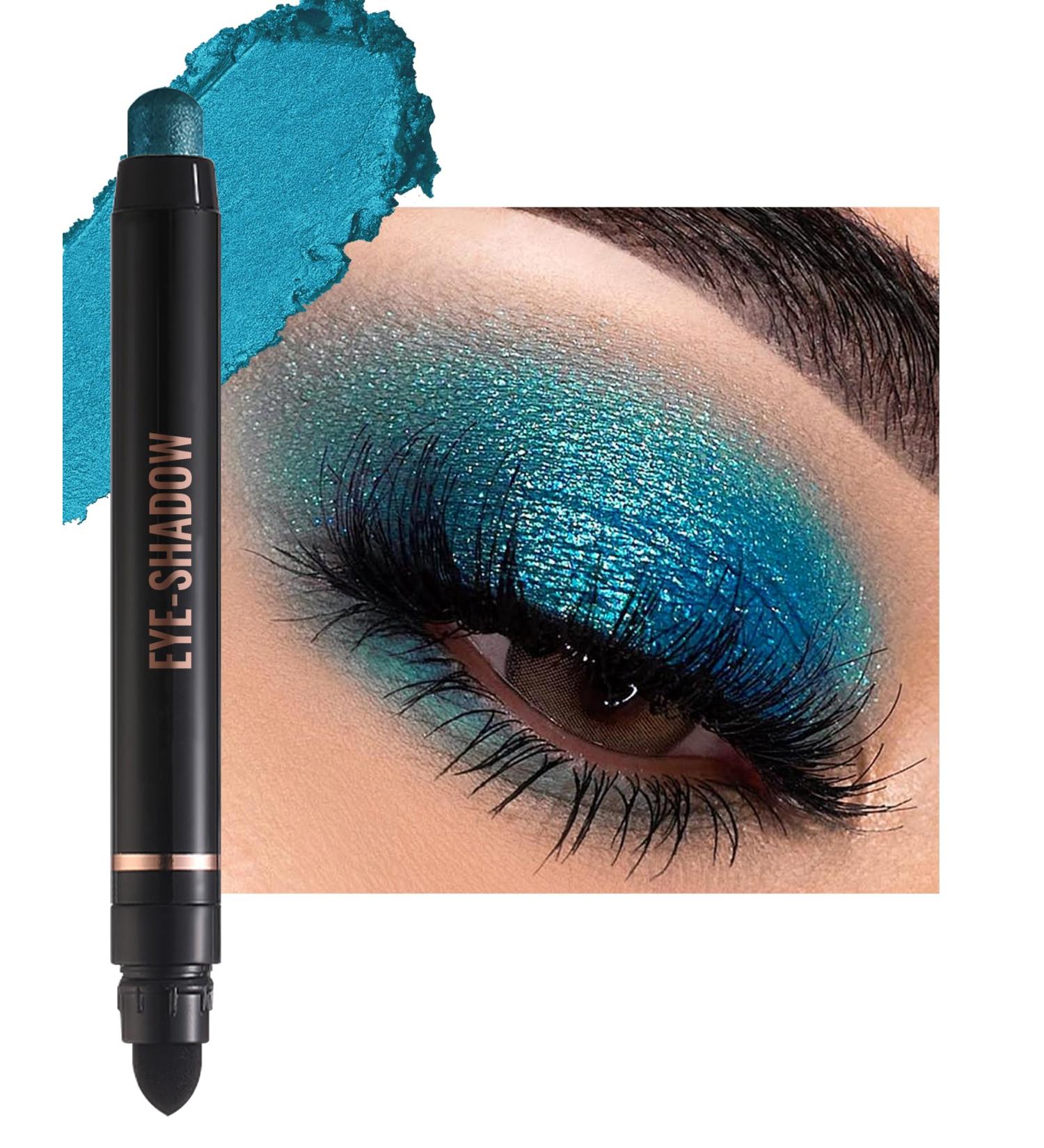  Lestpola Emerald Green Glitter Eyeshadow Stick Creamy Silky Waterproof Long Lasting Shiny Eye Pencil with Smudge Highly Pigmented Eye Makeup for No Wrinkles - Buy Online on GoSupps.com