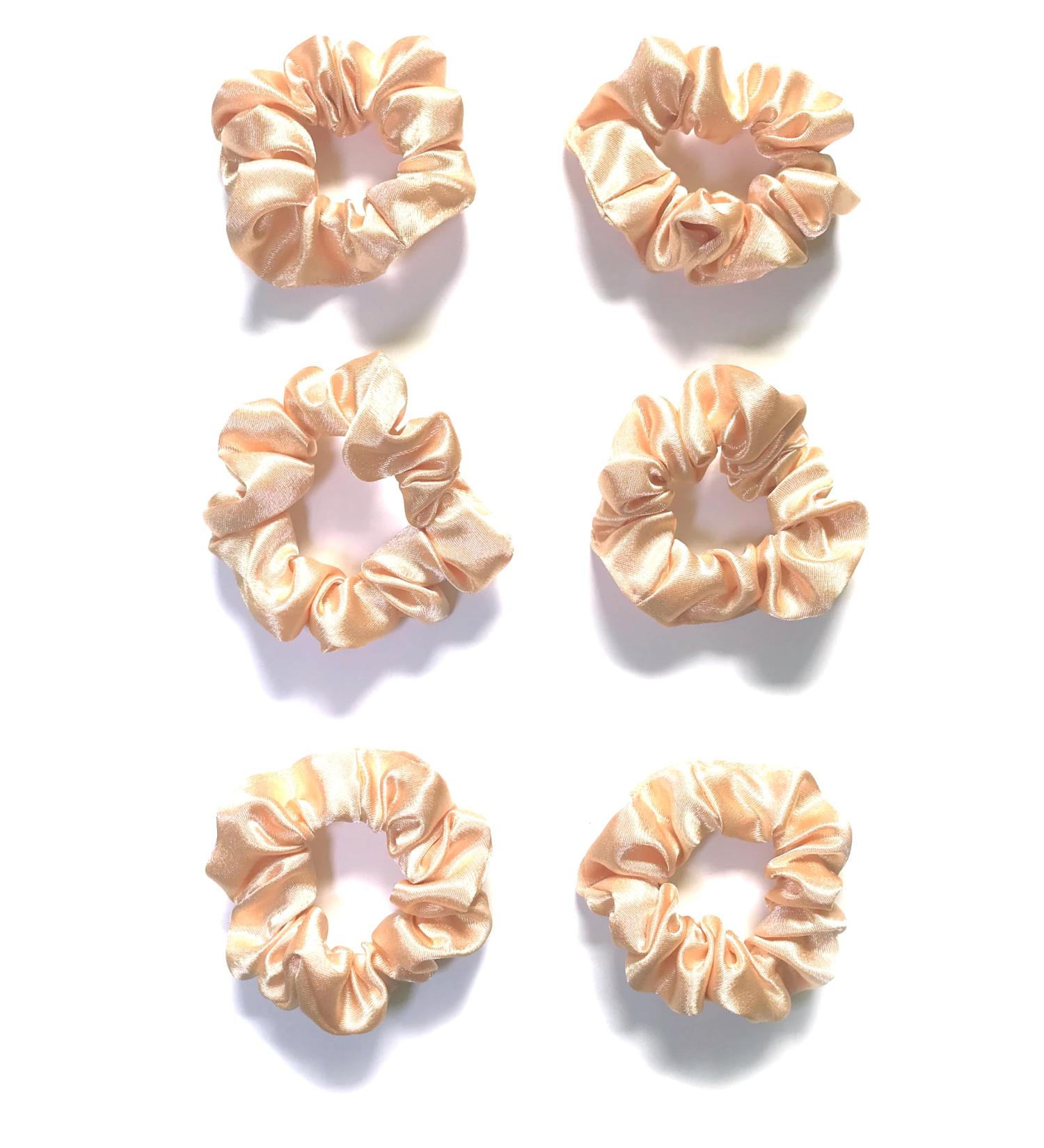 Satin Scrunchies 6 Pieces. Quality Crepe Back Satin. Small Sized 8 cm Across. Hair Scrunchie. Suit Child/Thin Hair Or If You Like A Lass Bulky Scrunchie. Peach. - Buy Online on GoSupps.com