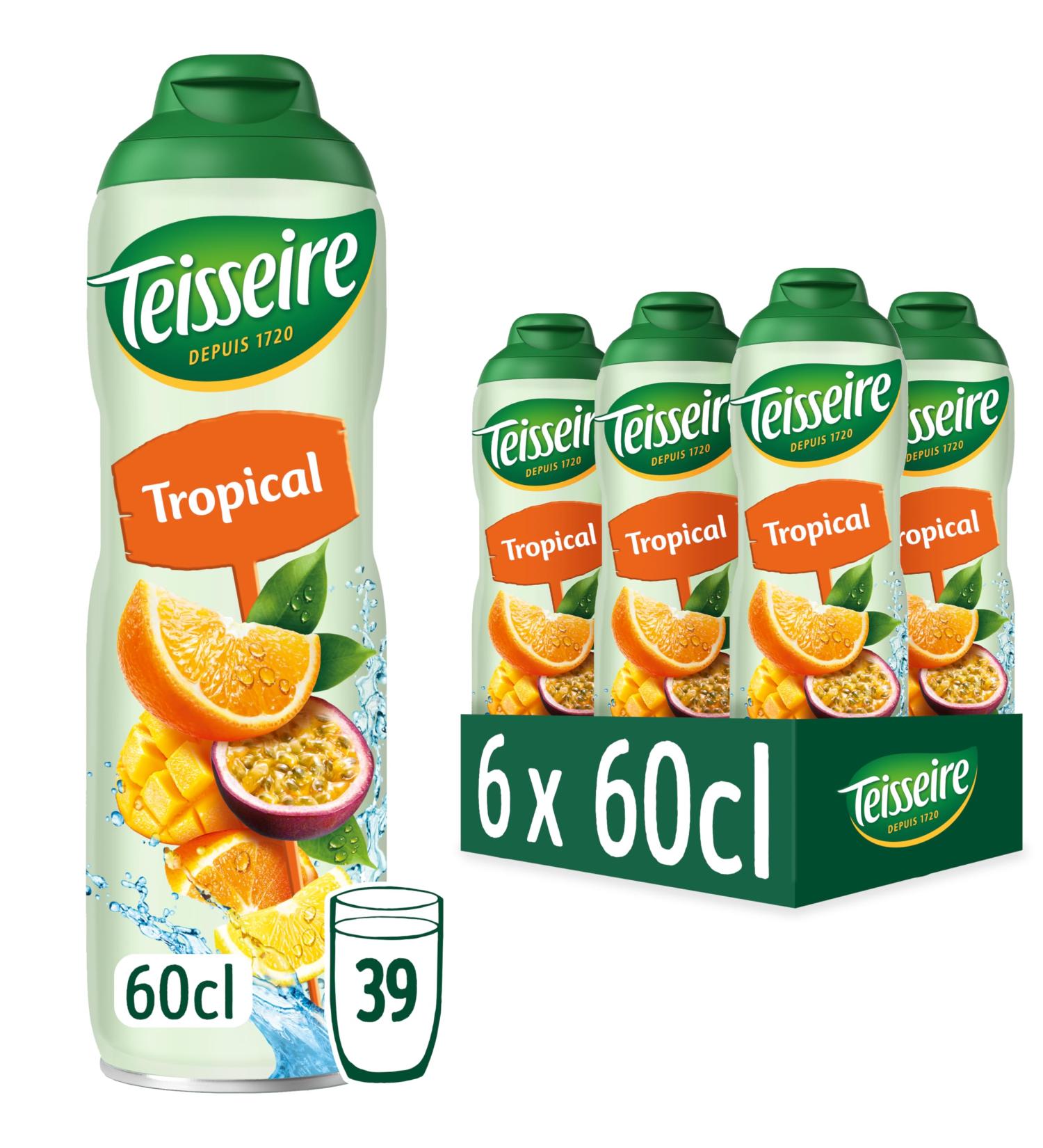 Teisseire Sirop Tropical pour Boisson Rafra chissante Cocktails Bidon Recyclable 6x60cl - Buy Online on GoSupps.com
