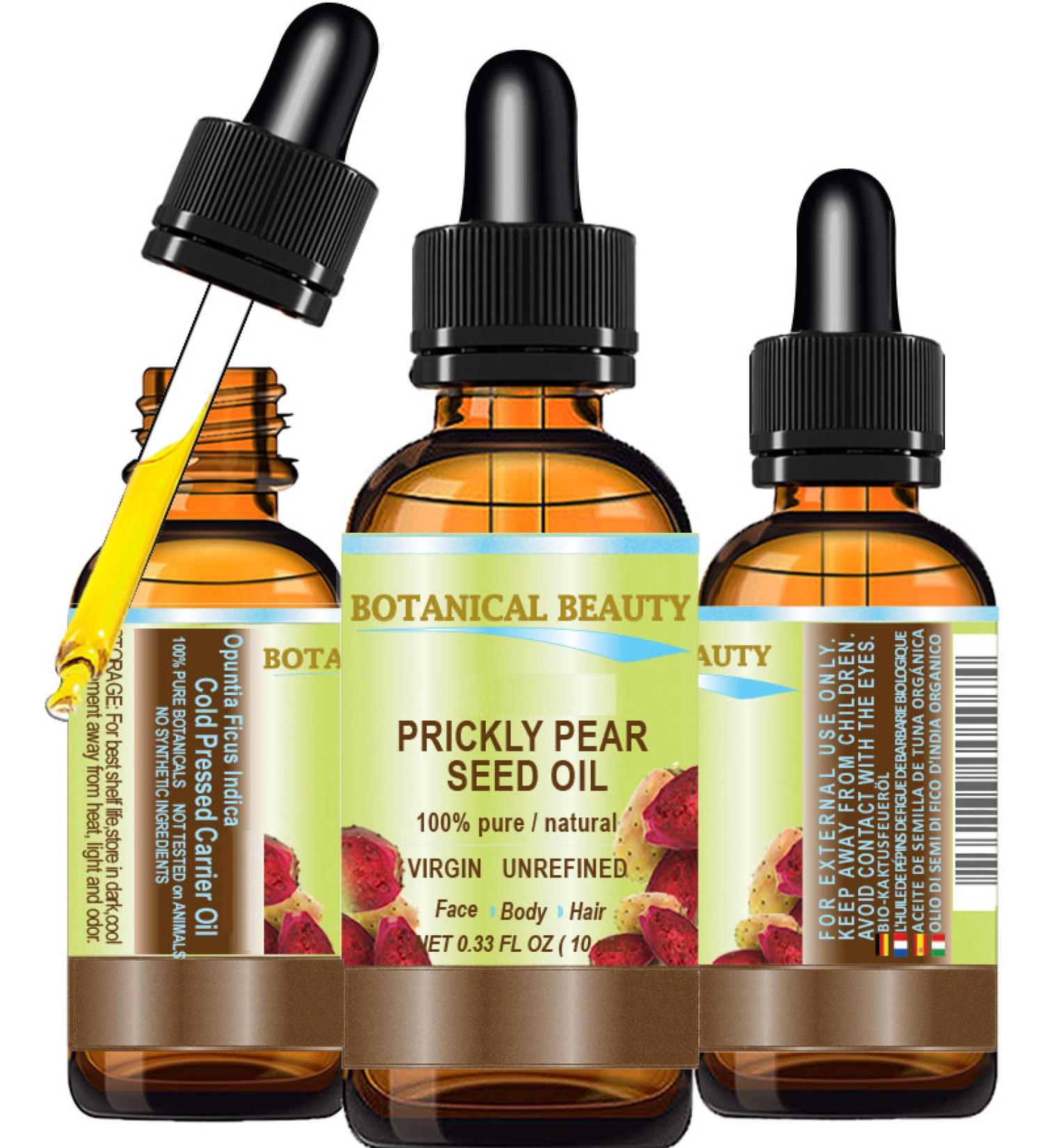Botanical Beauty PRICKLY PEAR CACTUS SEED OIL 100% Pure Natural Undiluted Virgin Unrefined Cold Pressed Carrier Oil 0.33 Fl Oz - 10 ml for Face Skin Hair Lip Nails. Anti-Aging Rich in Vitamin C - Buy Online on GoSupps.com