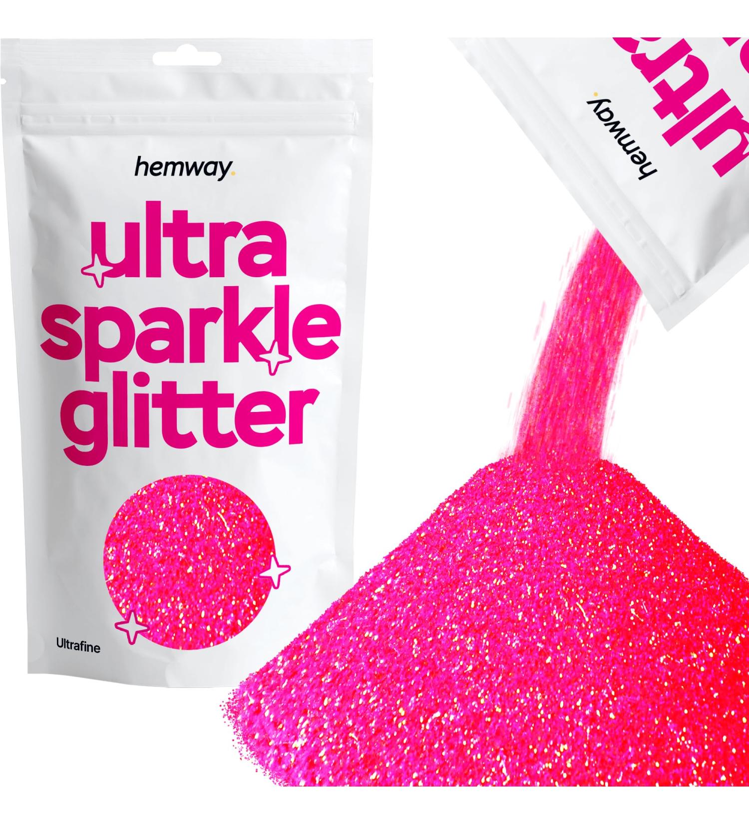 Buy Hemway Ultra-Shine Glitter - Fluorescent Pink 1/128 (0.008mm) for Crafts Weddings & Art - 100g | Secure Cosmetic Grade - Buy Online on GoSupps.com