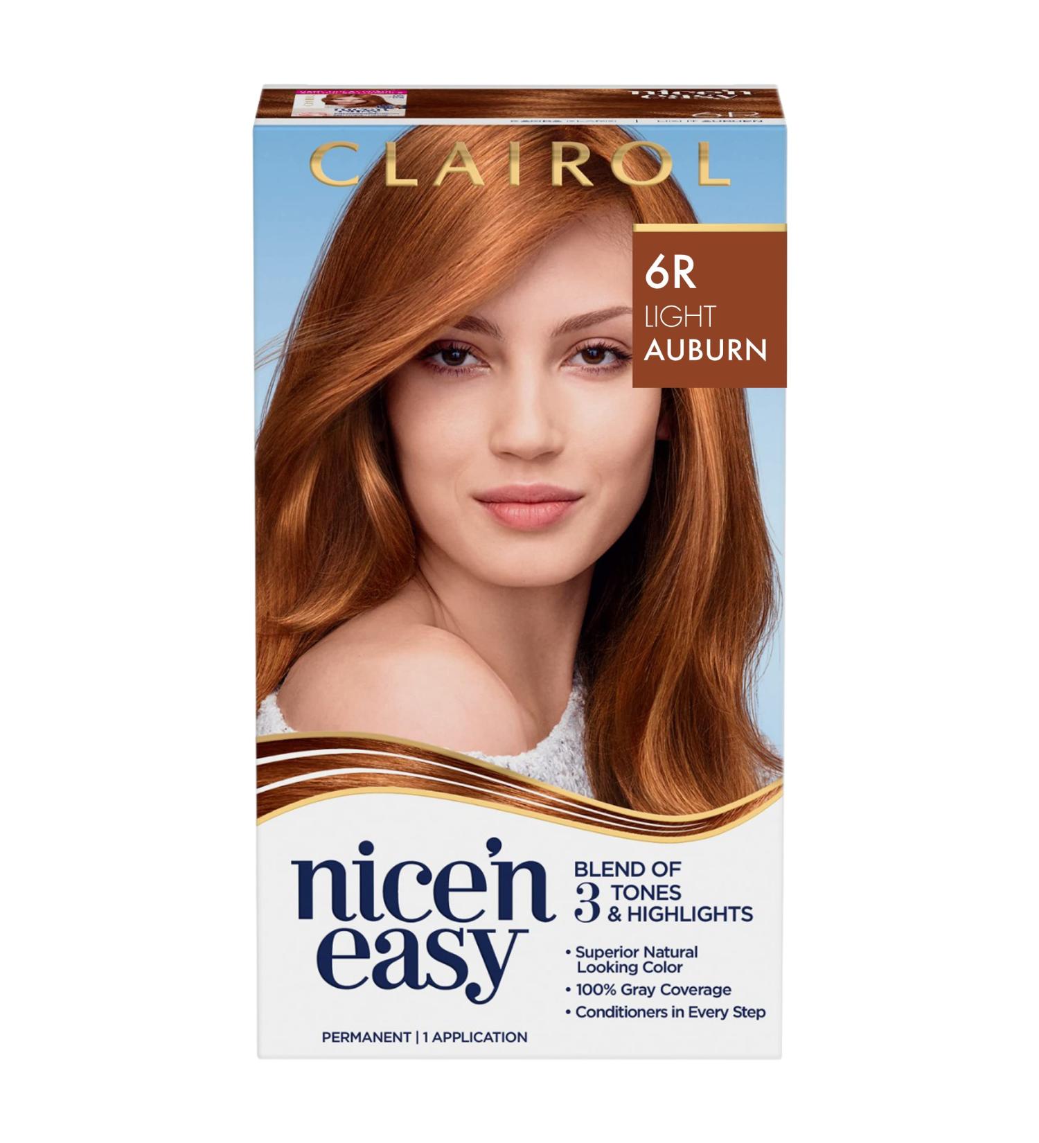 Clairol Nice'n Easy 6R Light Auburn Permanent Hair Dye - 1 Count - Buy Online on GoSupps.com