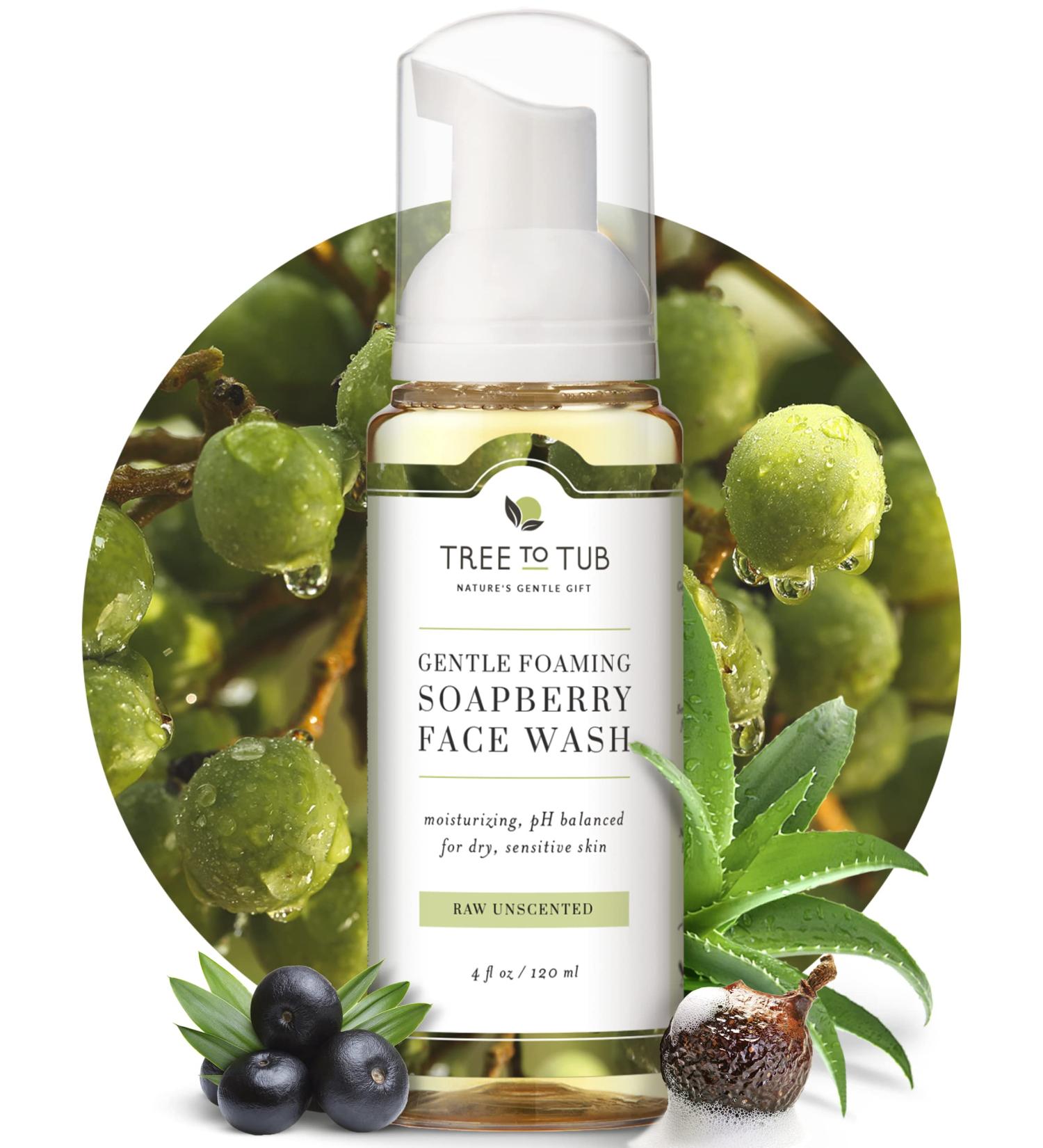 Tree To Tub Sensitive Skin Face Wash - Fragrance Free Hydrating Cleanser with Organic Aloe Vera - 4 Fl Oz - Buy Online on GoSupps.com