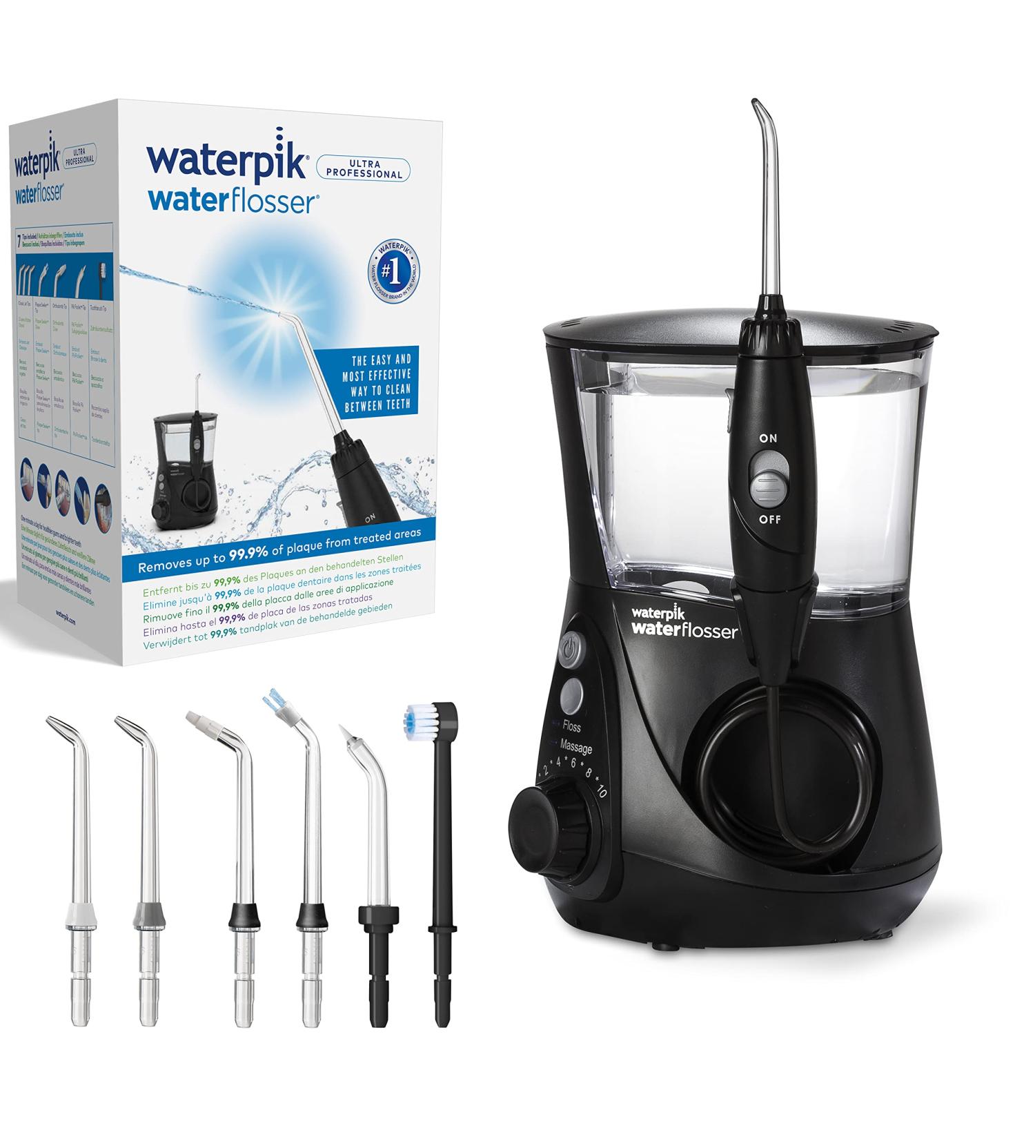 Waterpik Ultra Professional Waterflosser WP-662EU - Adjustable Pressure 7 Attachments Fixed Mouth Shower - Best for Oral Hygiene | International Shipping Available - Buy Online on GoSupps.com