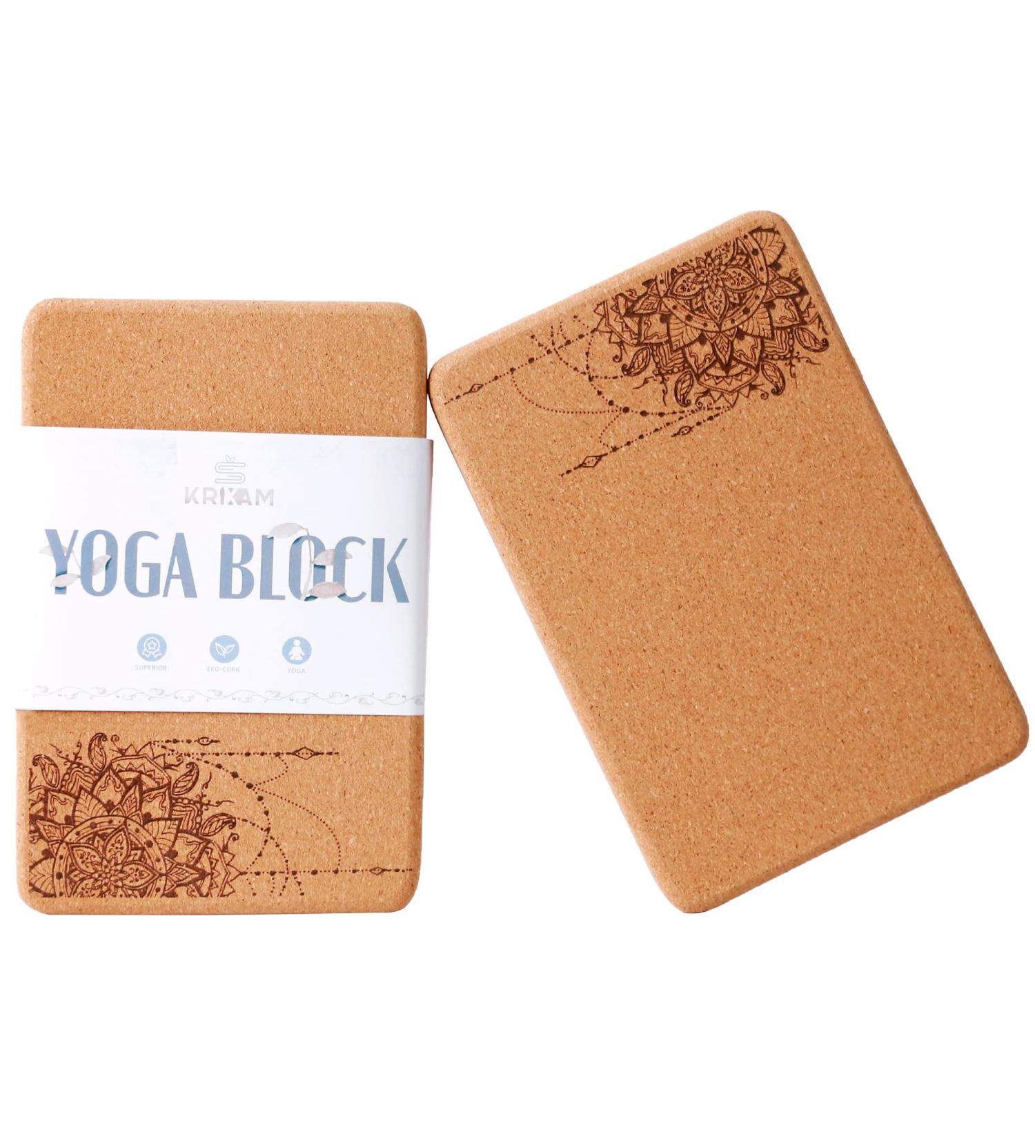 KRIXAM High Density Cork Yoga Blocks - Anti-Slip Surface - 9x6x3 - 2 Pack/1 Pack - Yoga Pilates Meditation Stretching Fitness - Buy Online on GoSupps.com