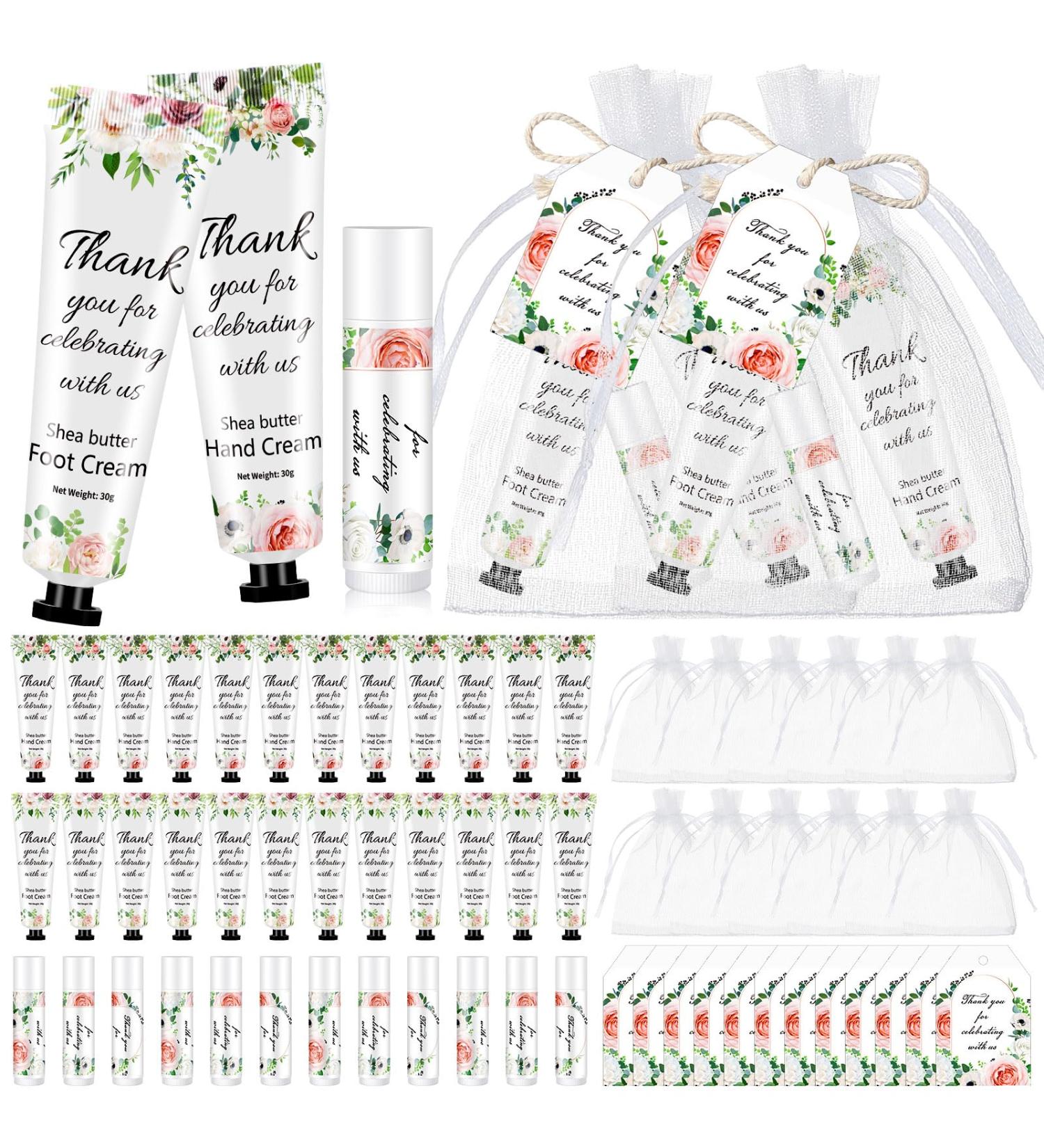 Bridal Shower Wedding Gifts: Lip Balm Hand Cream & Thank You Cards - 12 Sets for Bridesmaids & Bachelorette Parties - Buy Online on GoSupps.com