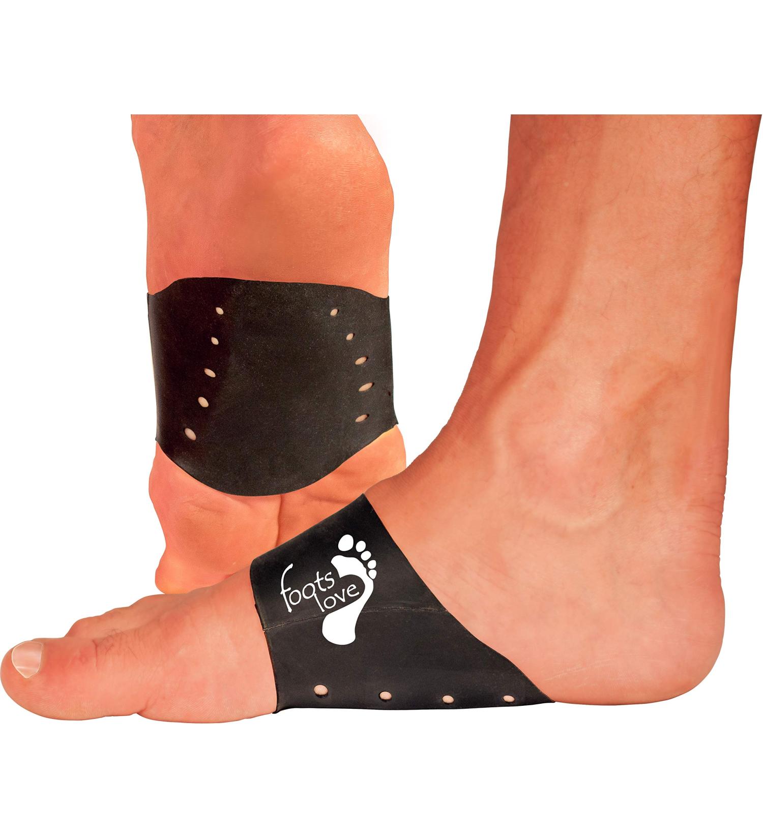 FOOTS LOVE Plantar Fasciitis Gel Cushioned Arch & Heel Support Sleeves - Cooling Air Pockets - Men and Women (Black) - Buy Online on GoSupps.com