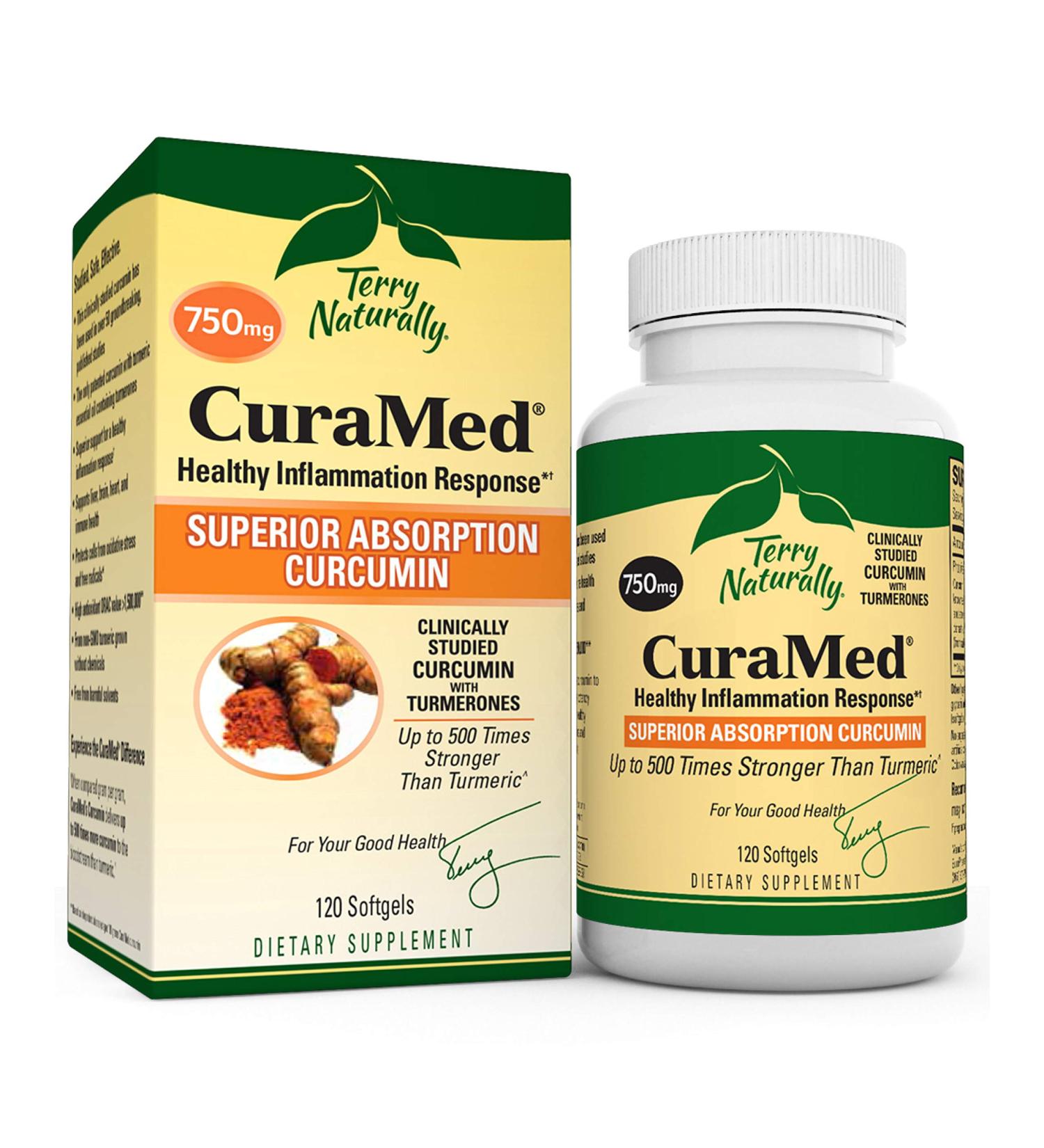 Terry Naturally CuraMed 750 mg Softgels - 120 Count | Powerful Antioxidant Support - Buy Online on GoSupps.com