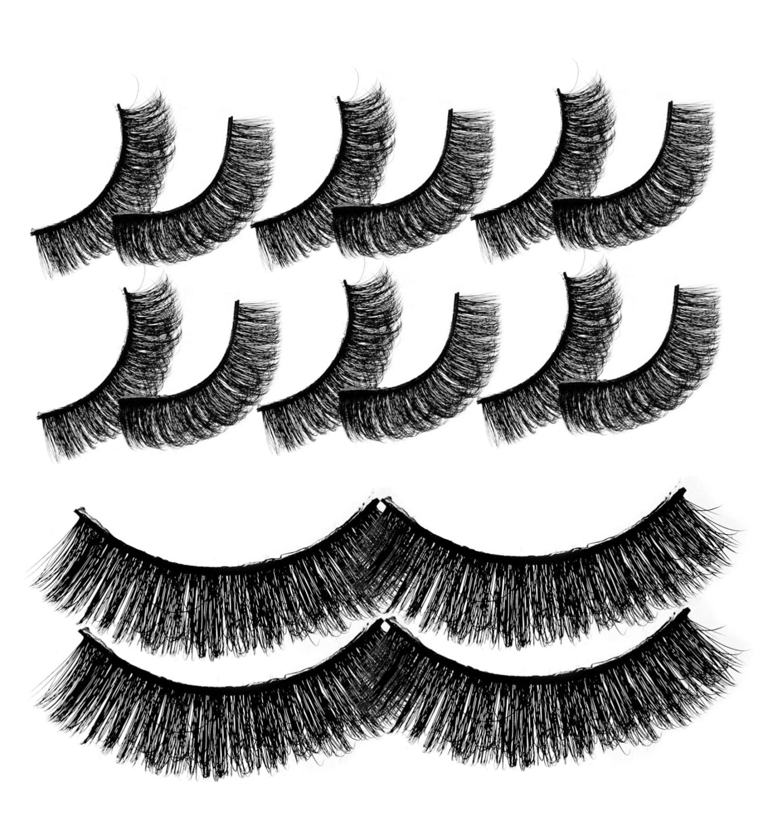 COLLBATH Lash Enhancements Natural Women Lashes 10 Pairs Fake eyelashes fiber Curly Russia 7d Natural Strip Lashes Women Natural Eyelashes - Buy Online on GoSupps.com