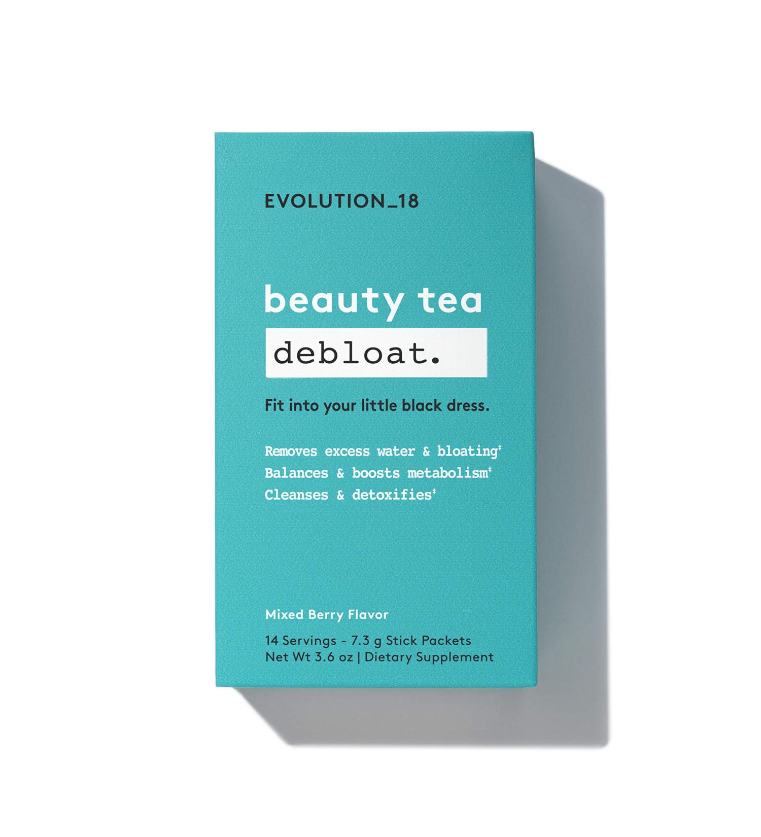 Evolution_18 Beauty Debloat Tea - Cleanse, Detox & Boost Metabolism - Mixed Berry Flavor - 7.3g (14 Servings) - Buy Online on GoSupps.com