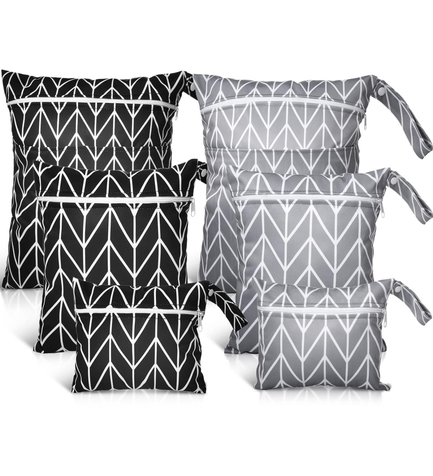 Wet Dry Bag Set - Waterproof, Washable, Travel-Friendly for Cloth Diapers & Swimsuits - 6 Piece Diaper Wet Bag Bundle - Buy Online on GoSupps.com