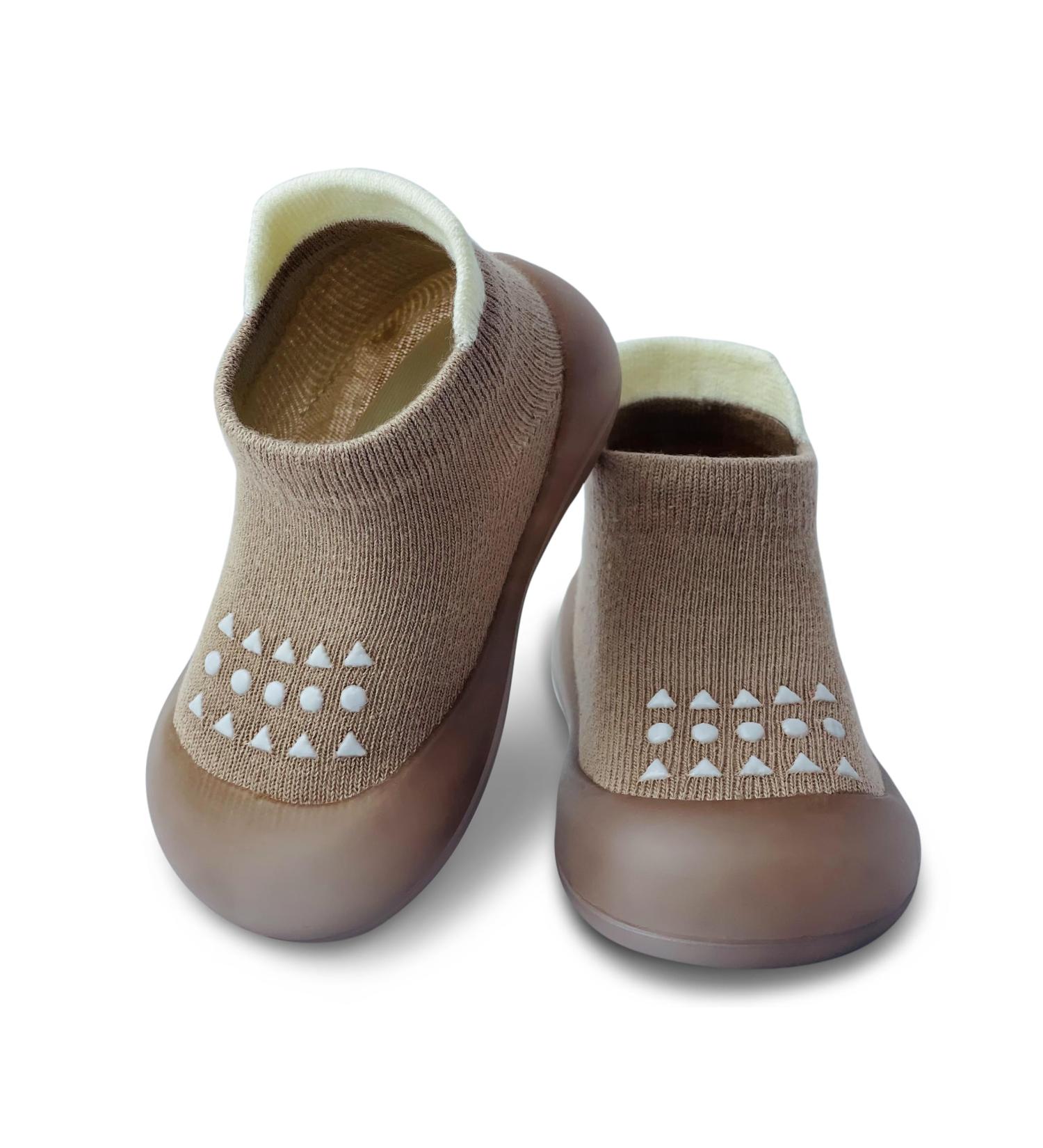 Dookeh Baby Shoes Non Slip Soft Sole Sneakers for Boys Girls 9-12 Months - Brown - Buy Online on GoSupps.com