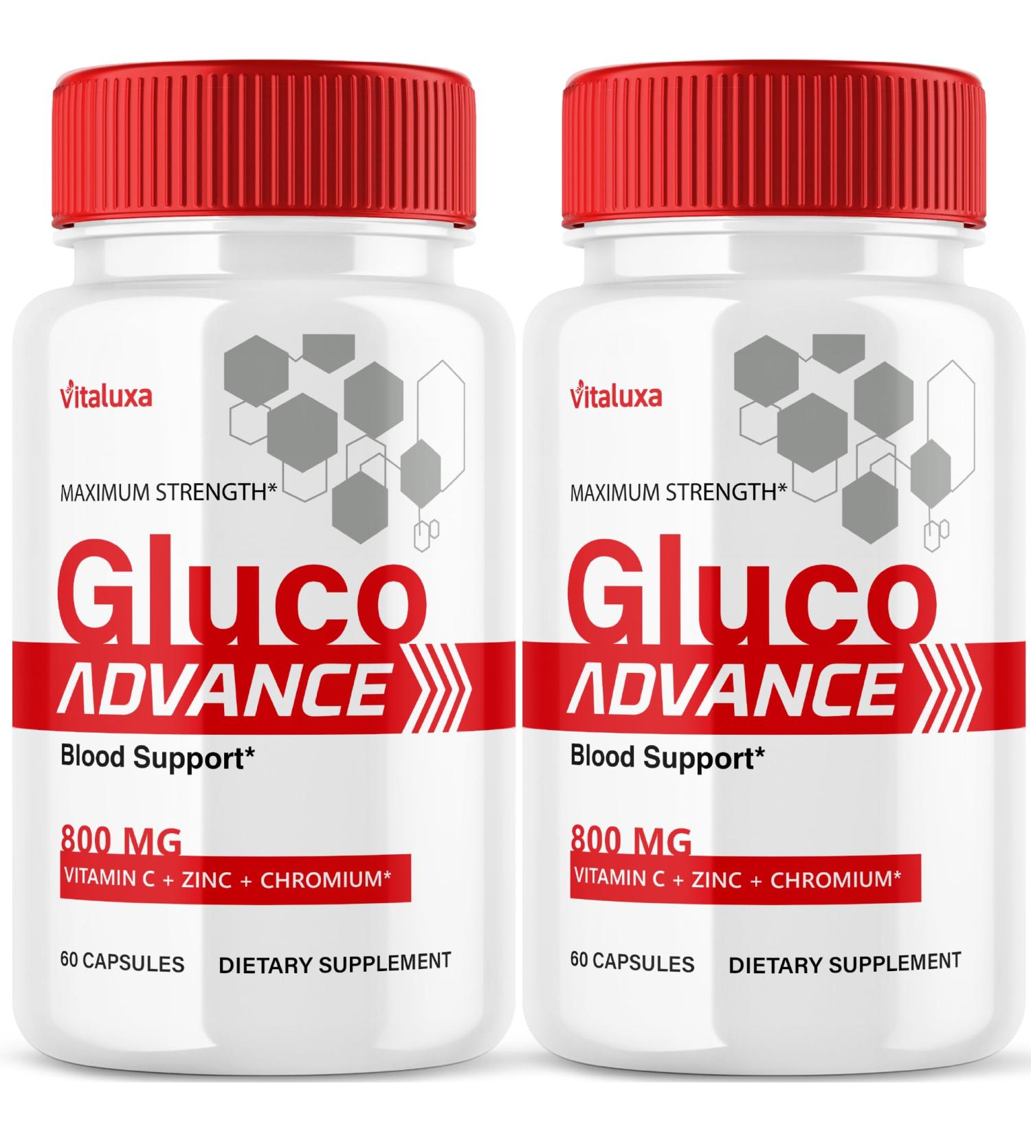 (2 Pack) Gluco Advance Capsules Gluco Advanced Blood Support Supplement GlucoAdvance Pills for Joints GlucoseAdvance Premium Blend Flow Balance All Natural Formula Overall Health Wellness (120 Ct) - Buy Online on GoSupps.com