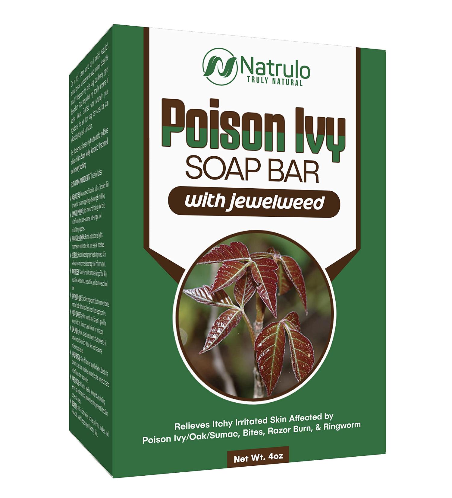 Natrulo Poison Ivy Soap Bar - All Natural Treatment for Poison Ivy, Oak & Sumac - Anti-Itch Cleanser Bar - Soothes Rashes - 4 oz Bar Made in USA - Buy Online on GoSupps.com