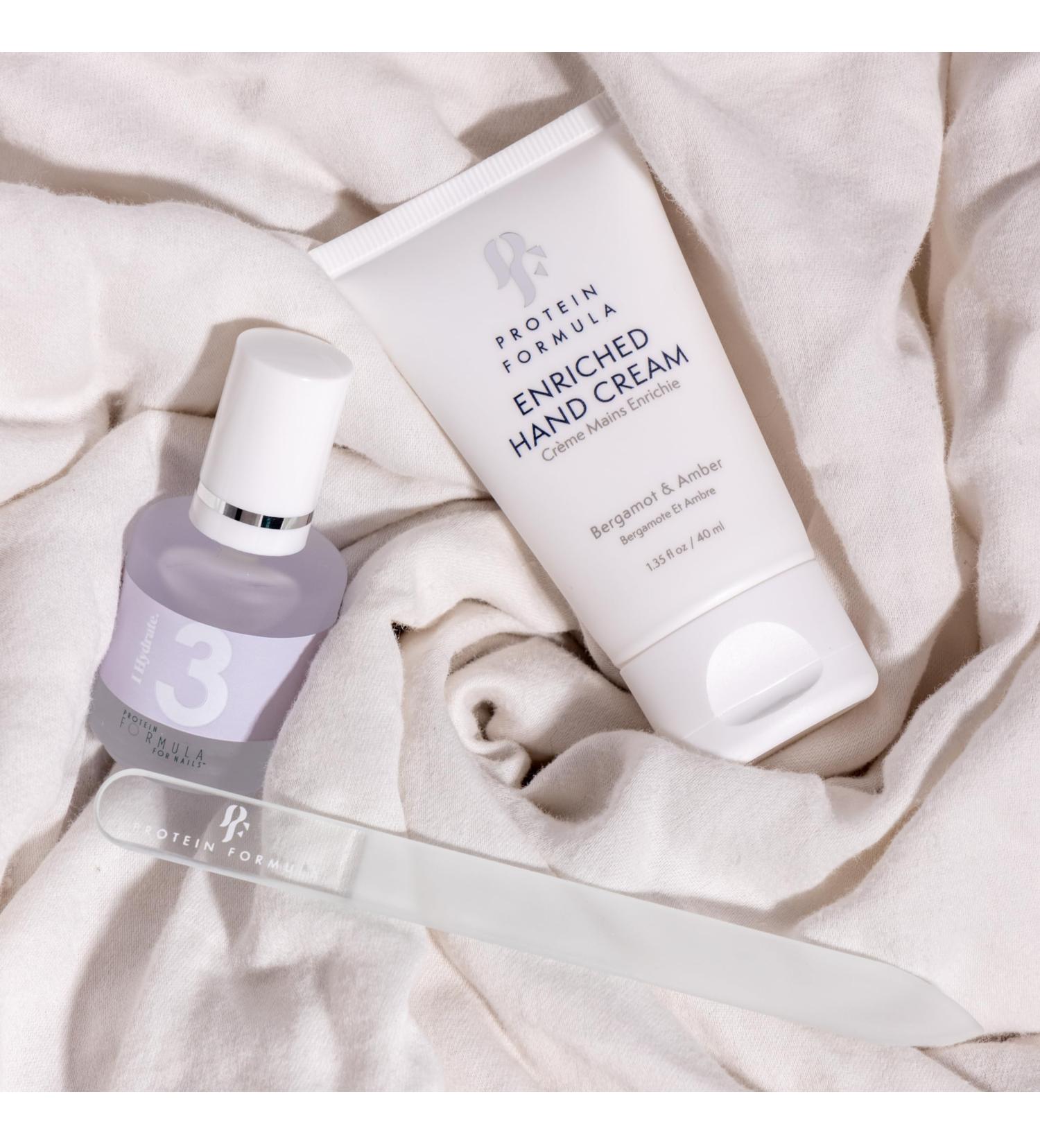 PROTEIN FORMULA Hydrate Nail Treatment + Hand Cream 40ml + Mini Crystal File Set HYDRATE + Hand Cream + File - Buy Online on GoSupps.com