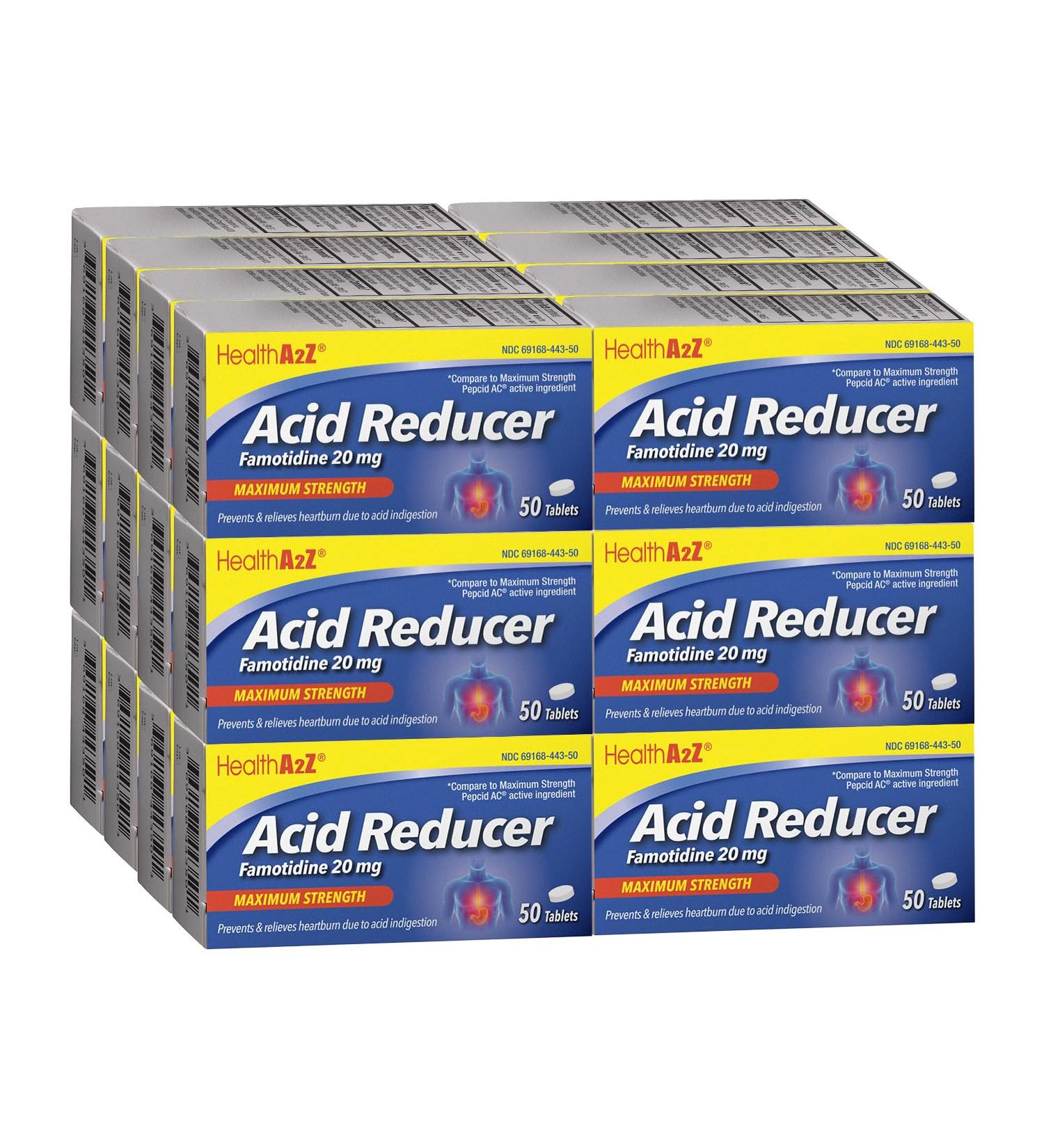 HealthA2Z Acid Reducer | Famotidine 20mg | Maximum Strength | Relief from Heartburn & Acid Indigestion | 24 Packs of 50 Tablets (1 200 Tablets Total) | Value Pack - Buy Online on GoSupps.com